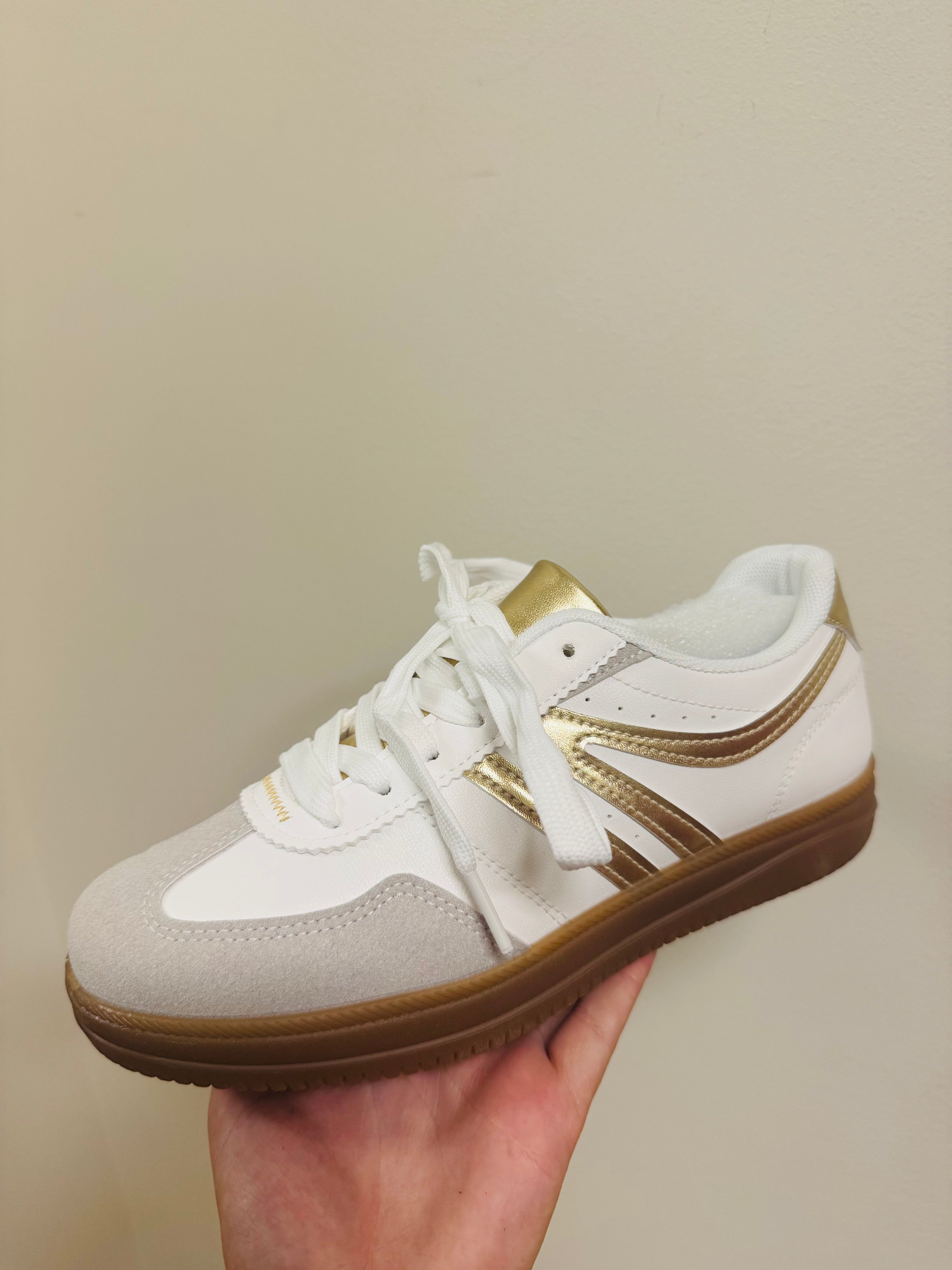 Gold and White Sneaker