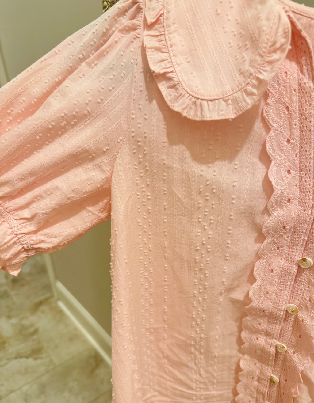 Babydoll Pink Collar Top