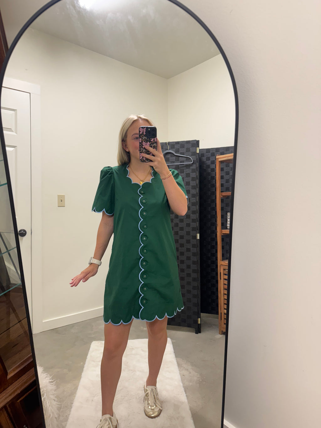 Scalloped Green Dress