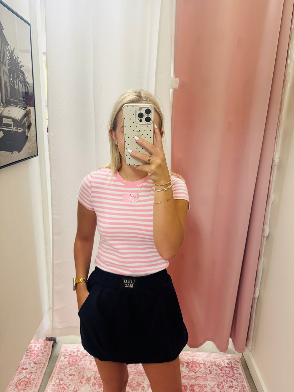 Navy Luulu Mac Bubble Skirt
