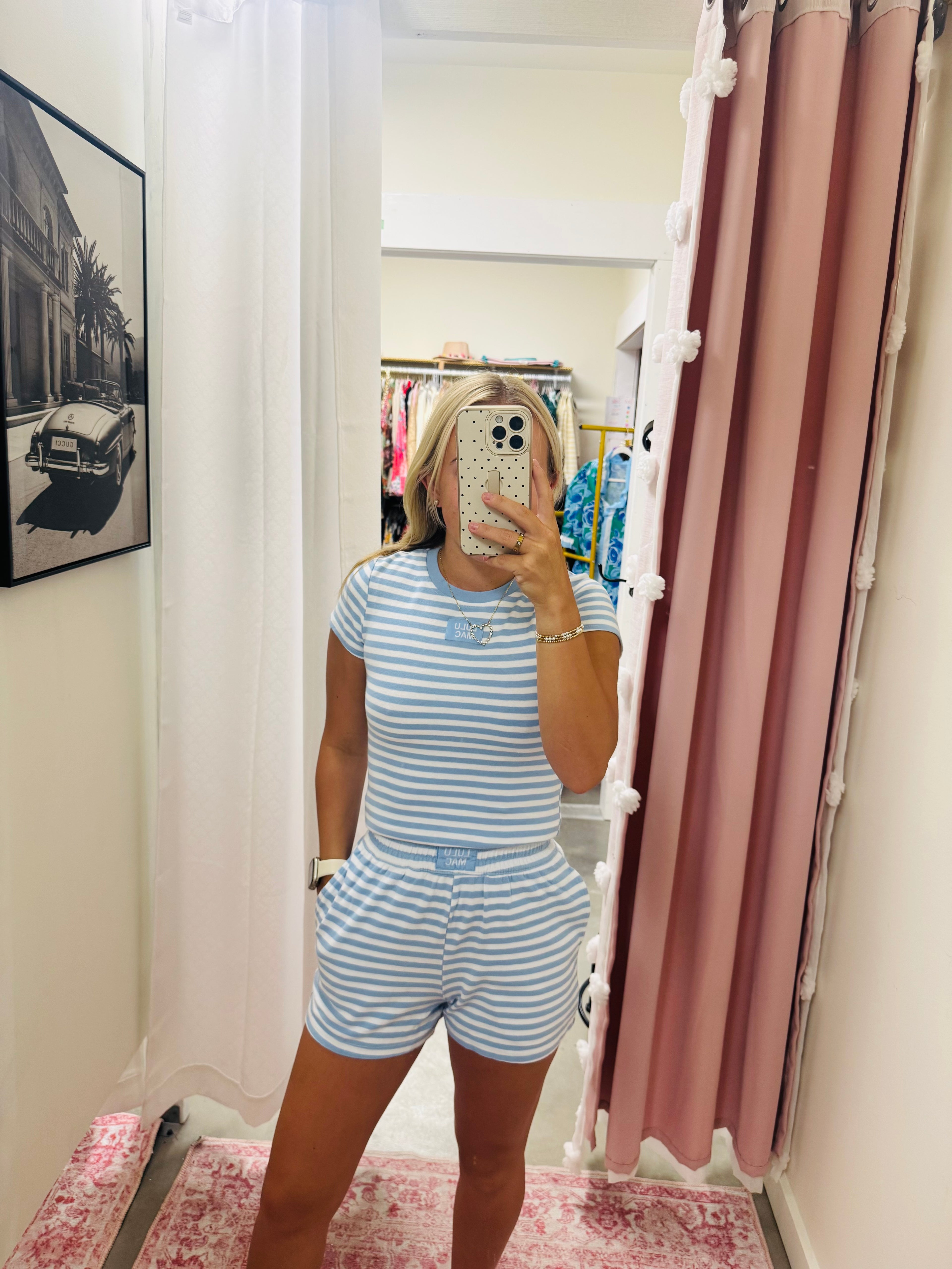 Lulu Mac Blue Stripe Shorts