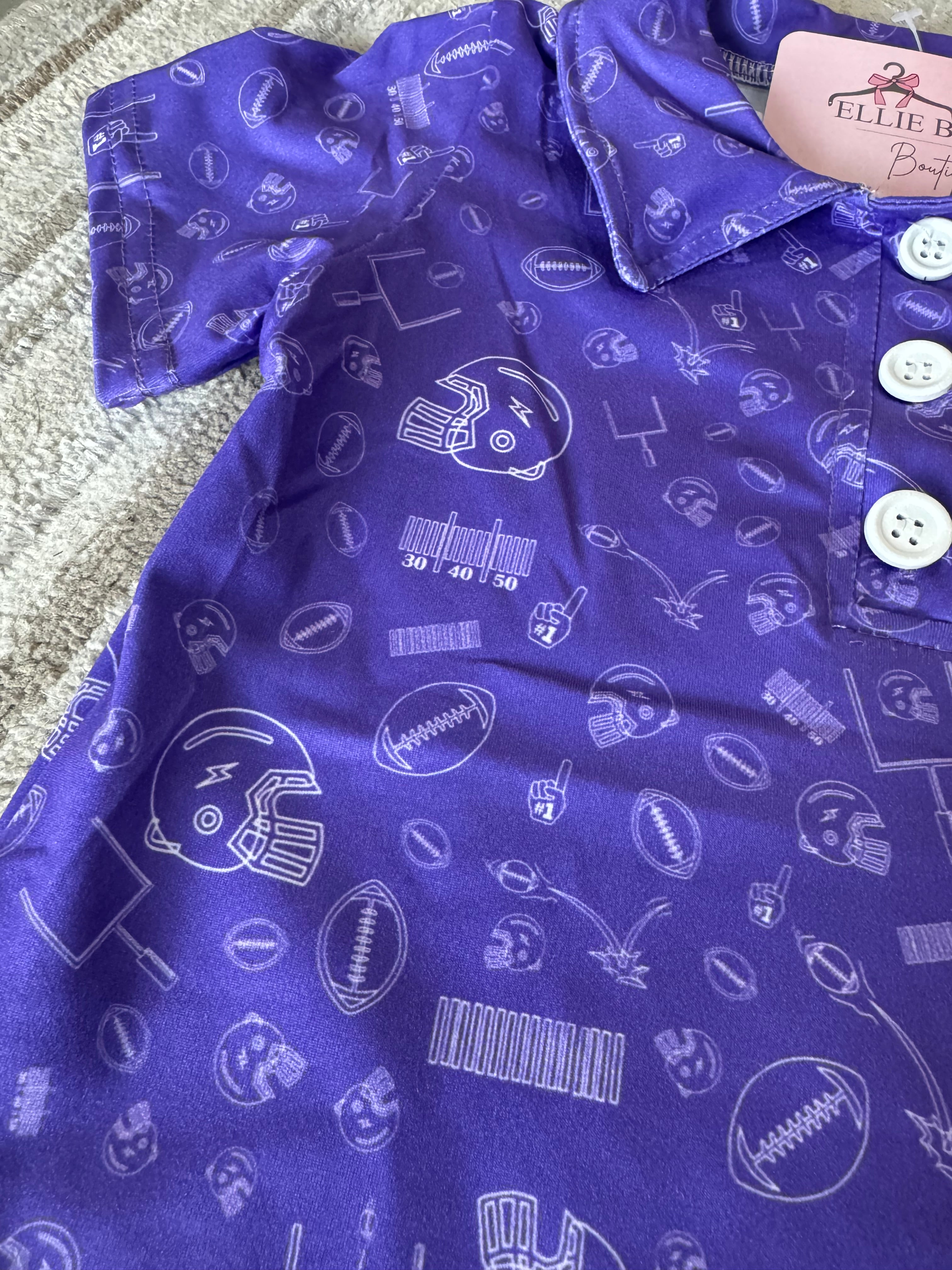 Purple Football Collared Shirt