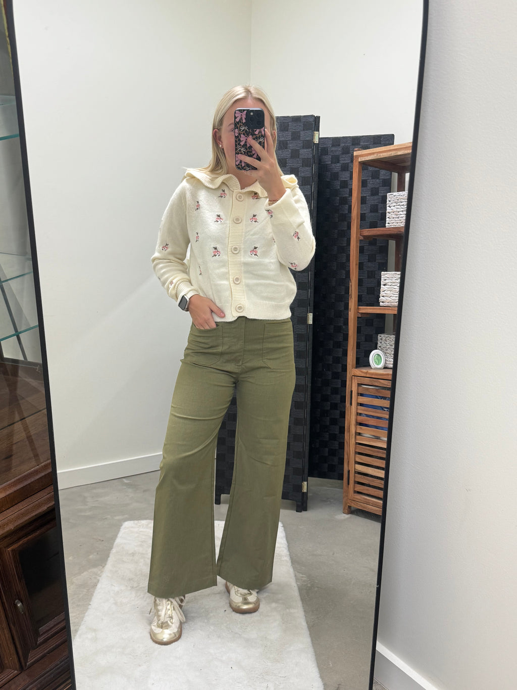 Embroidered Flower Sweater