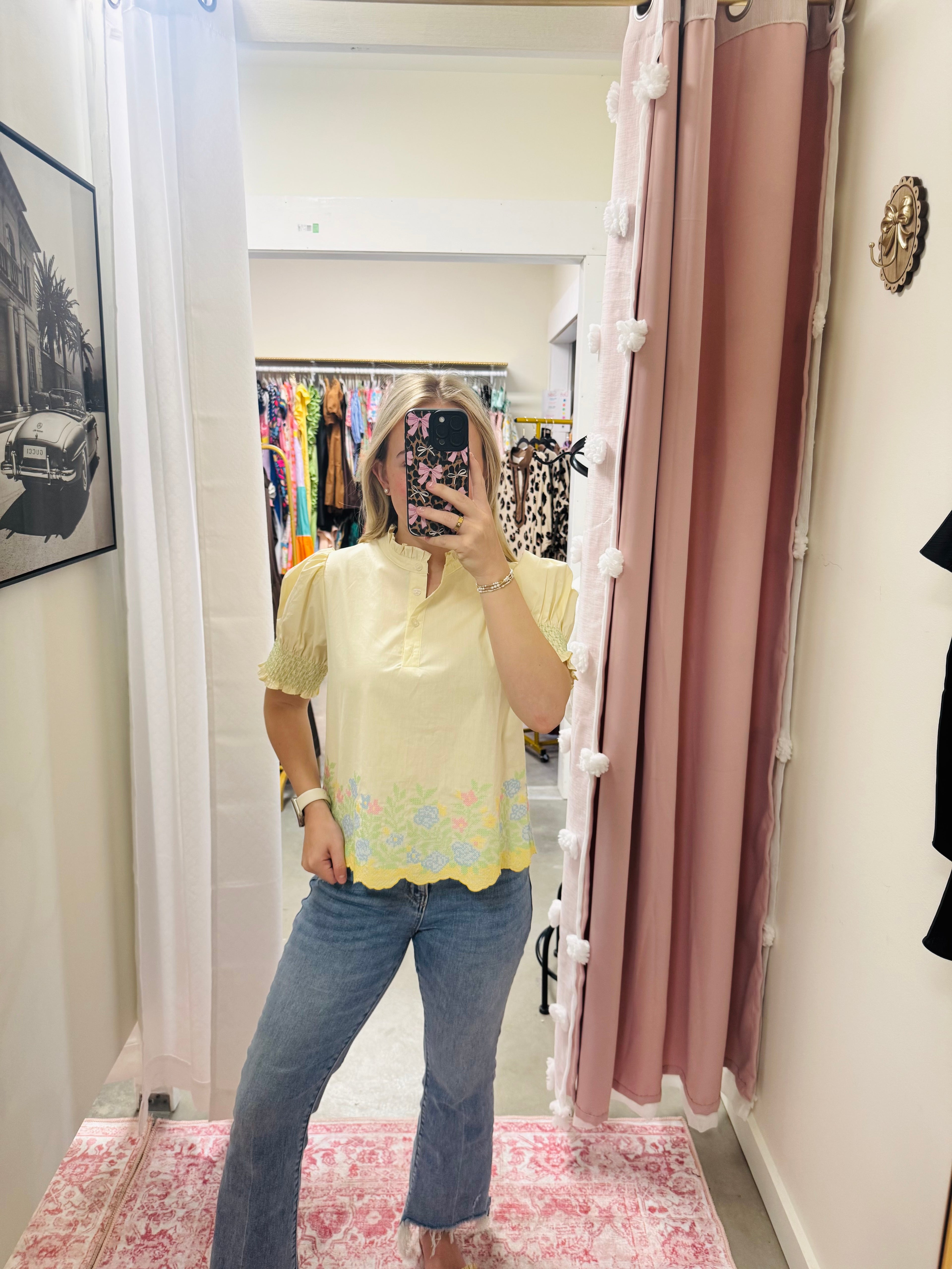 Floral Smocked Spring Blouse