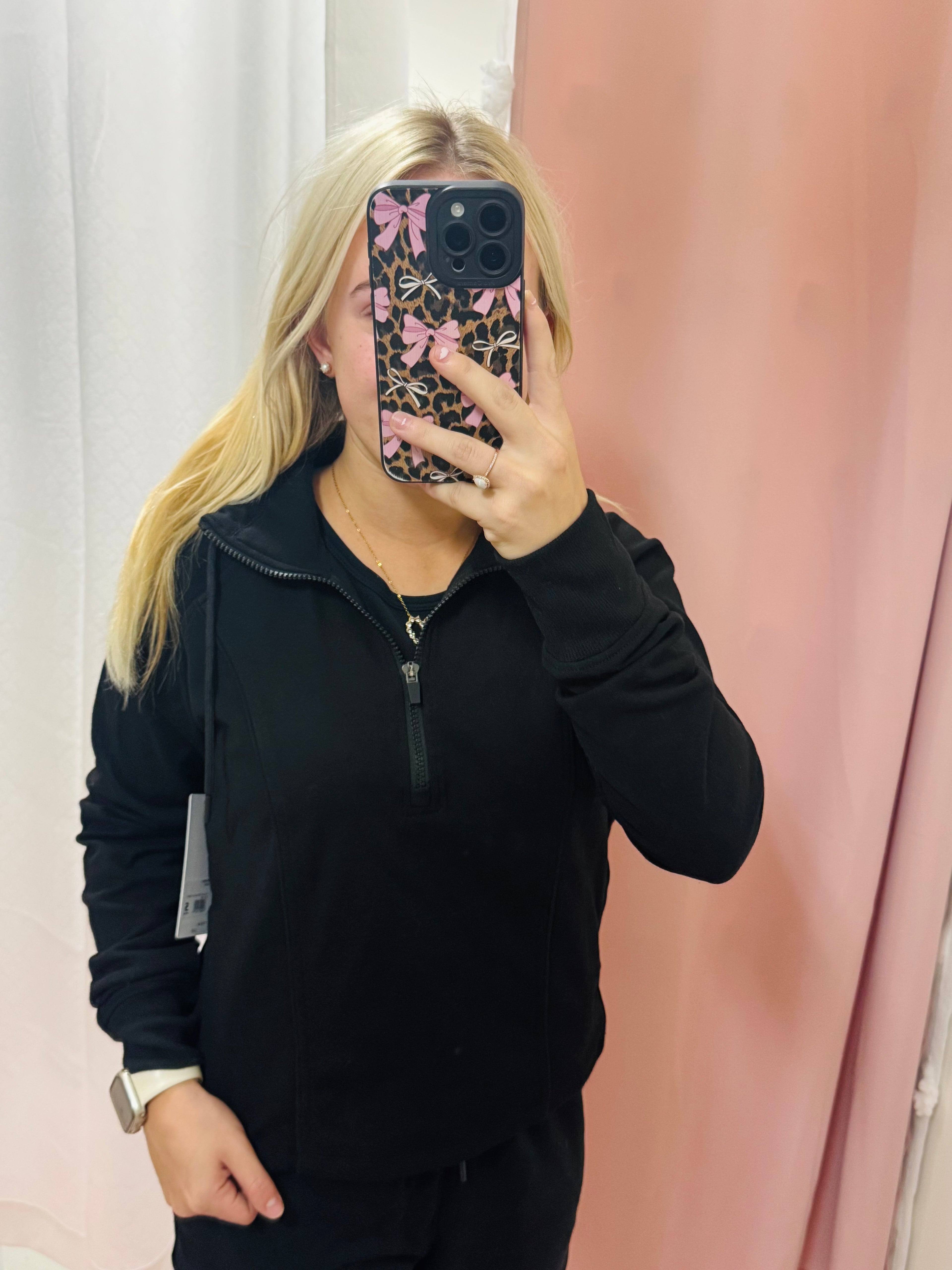 Black 1/4 Zip Sweatshirt