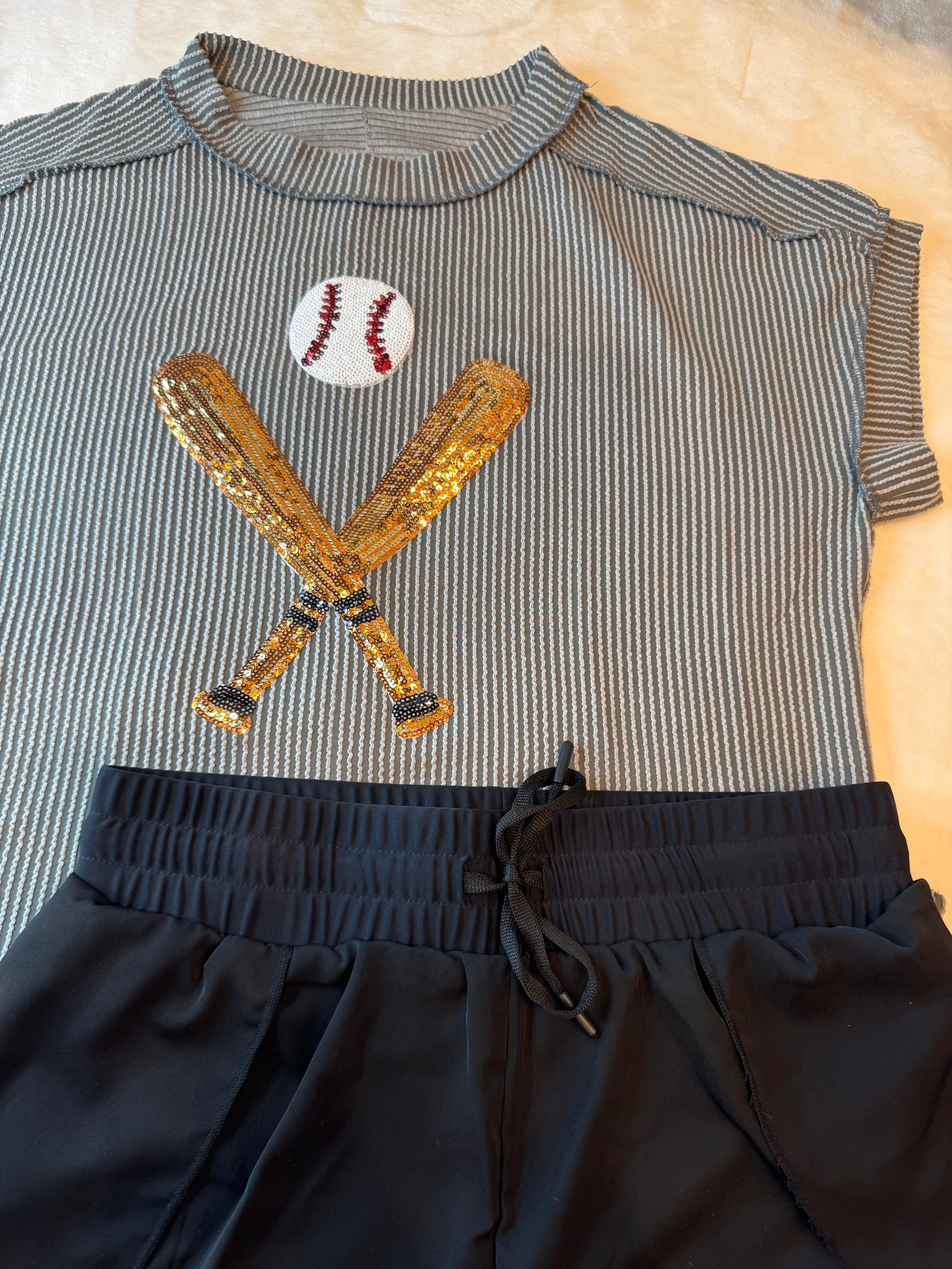 Black Draw String Athletic Shorts