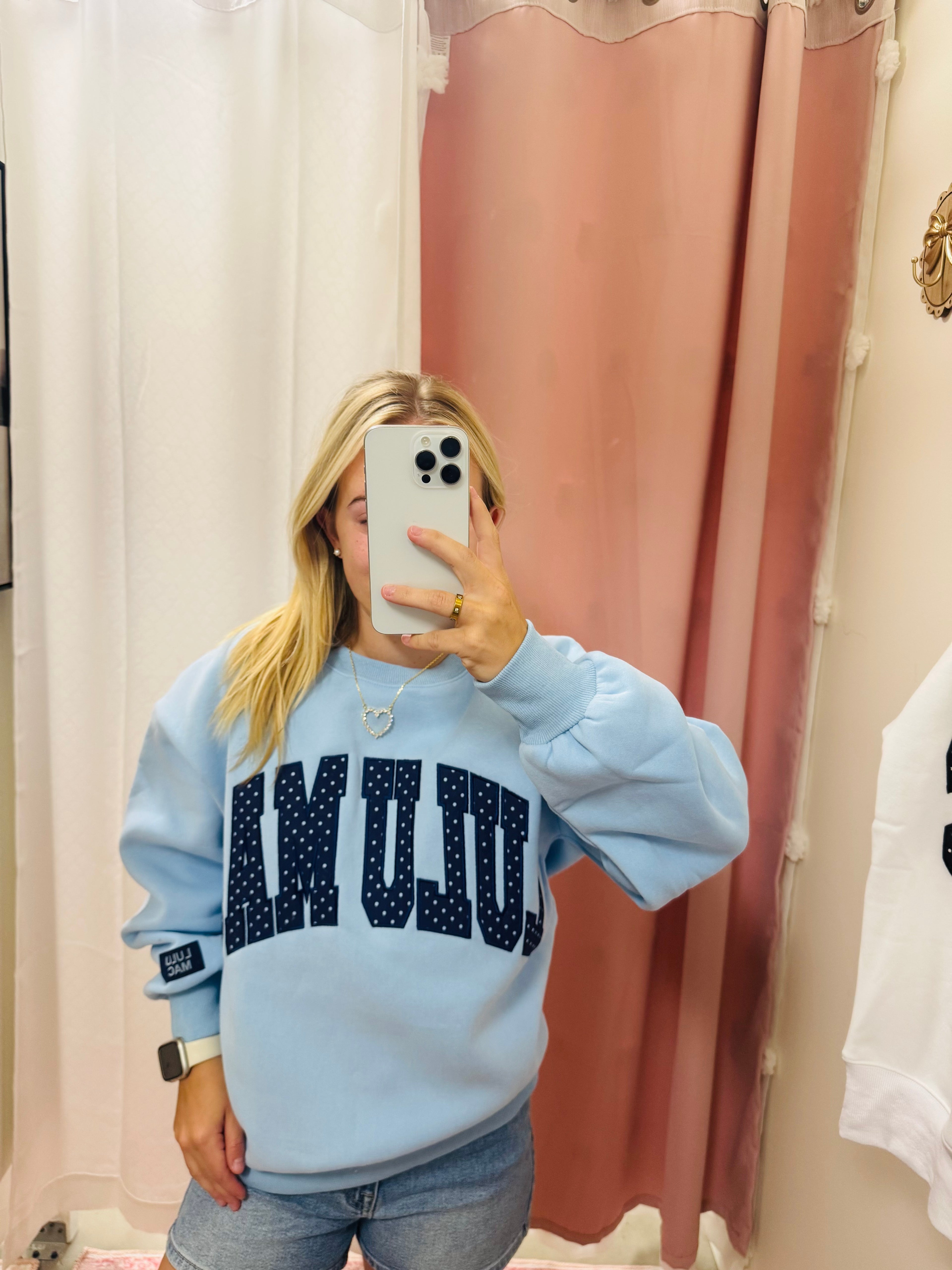 Baby Blue and Navy Sweatshirt