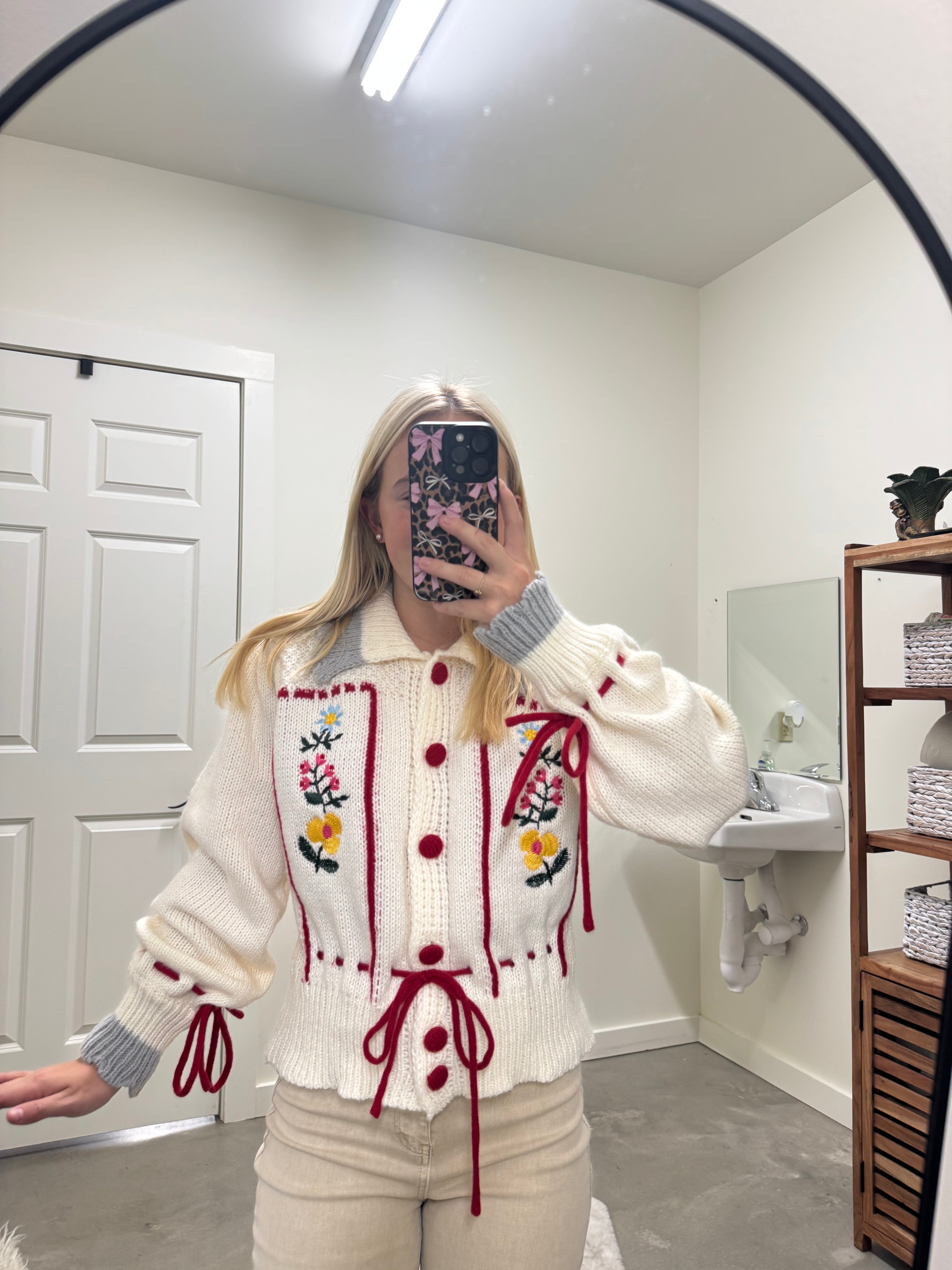 POL Chunky Embroidered Sweater