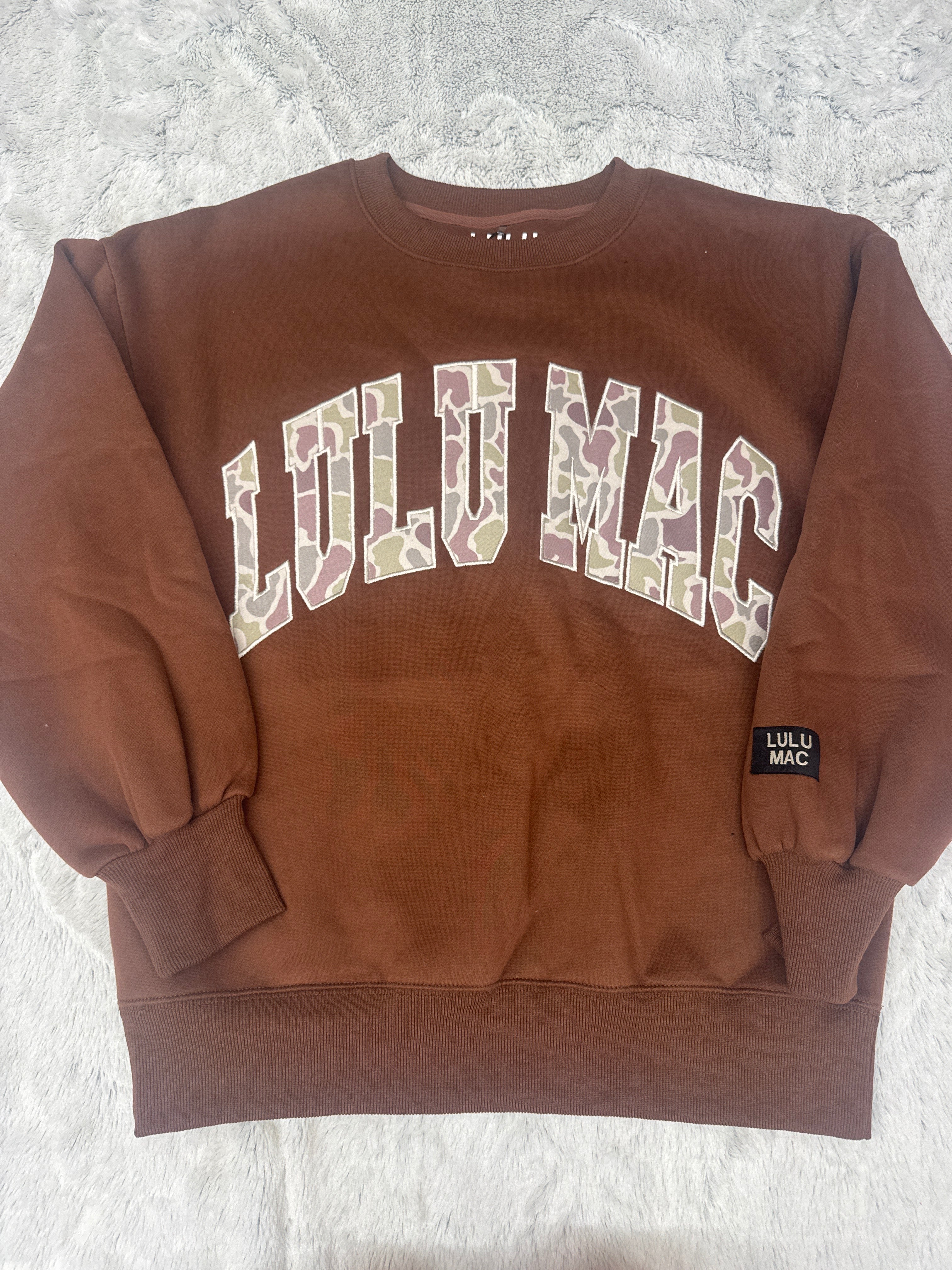 Brown Camo Patched Sweatshirt