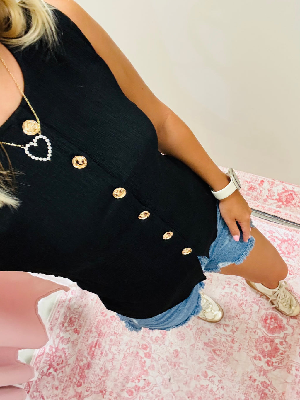 Black Texture Vest