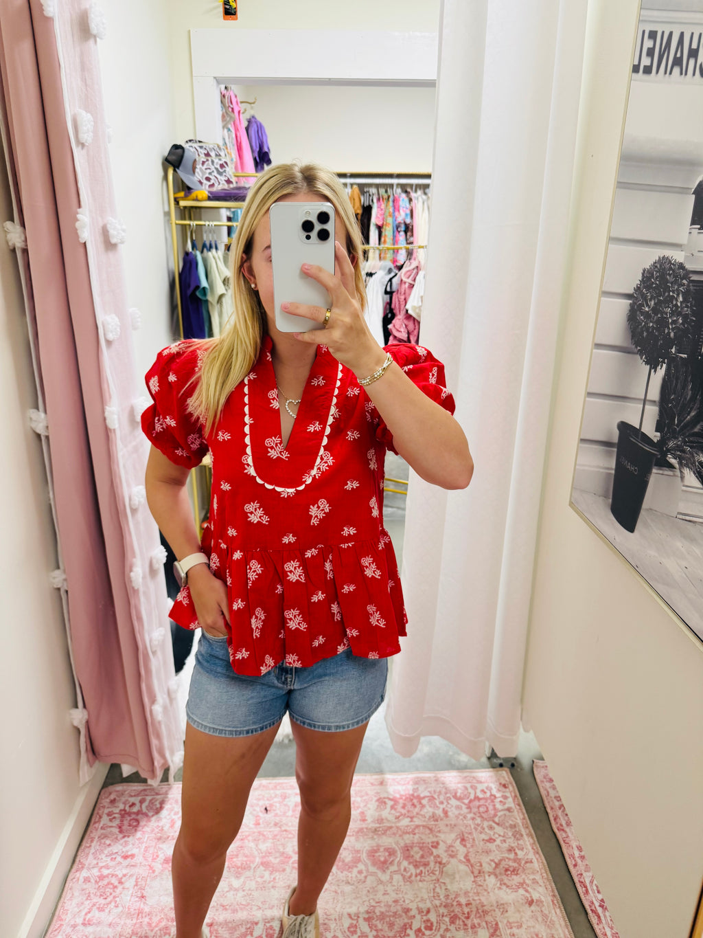 Red Peplum Blouse