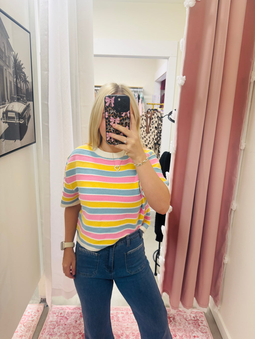 Pastel Horizontal Stripe Knit Top