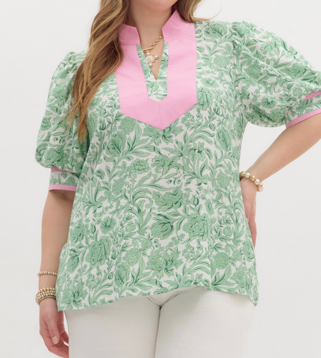 Green Palm Blouse