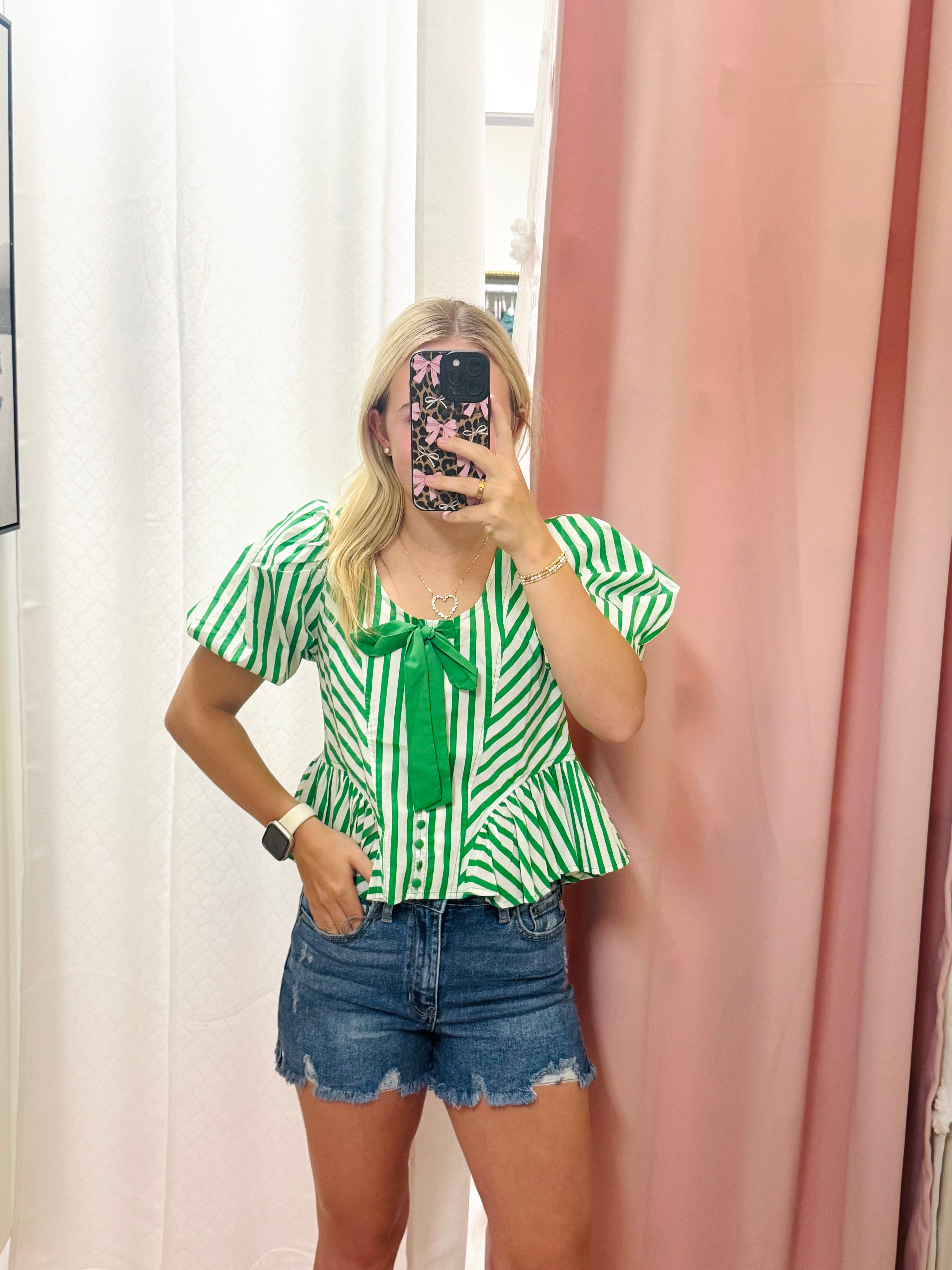 High Rise Dark Denim Shorts