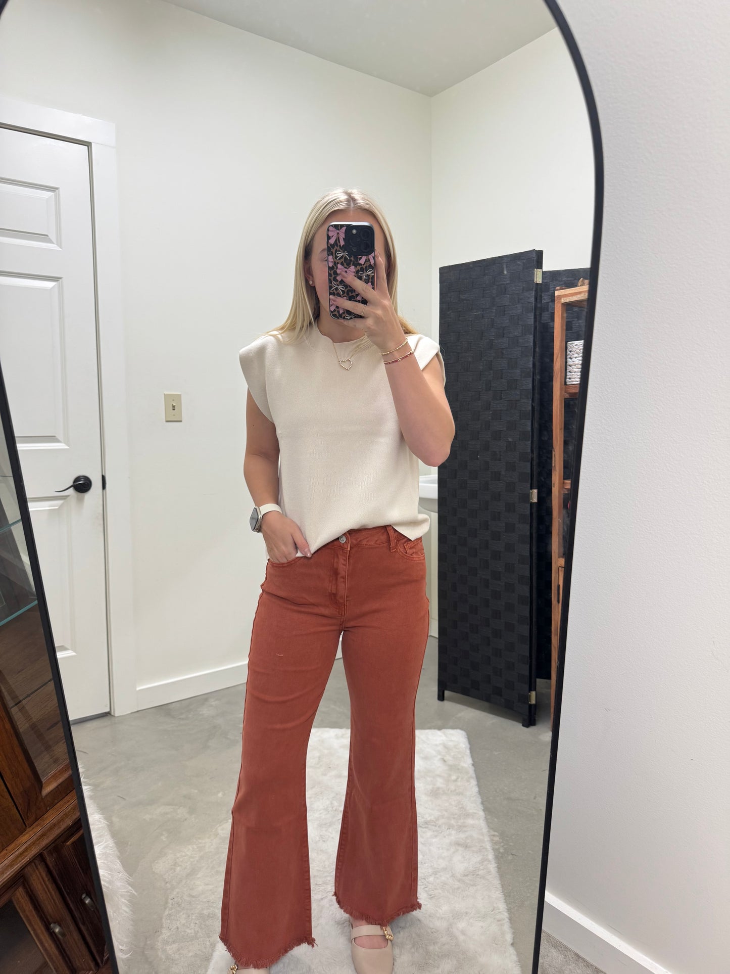 Rust Cropped Jean