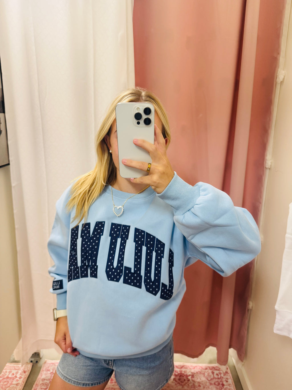 Baby Blue and Navy Sweatshirt