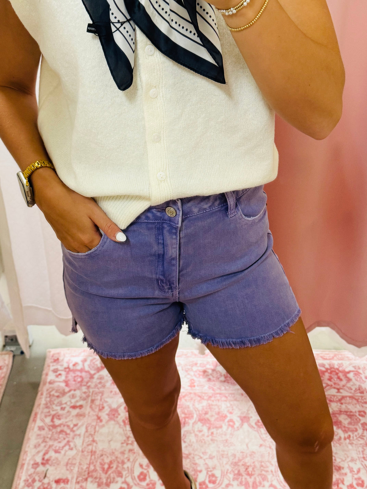 Violet Purple Jean Shorts