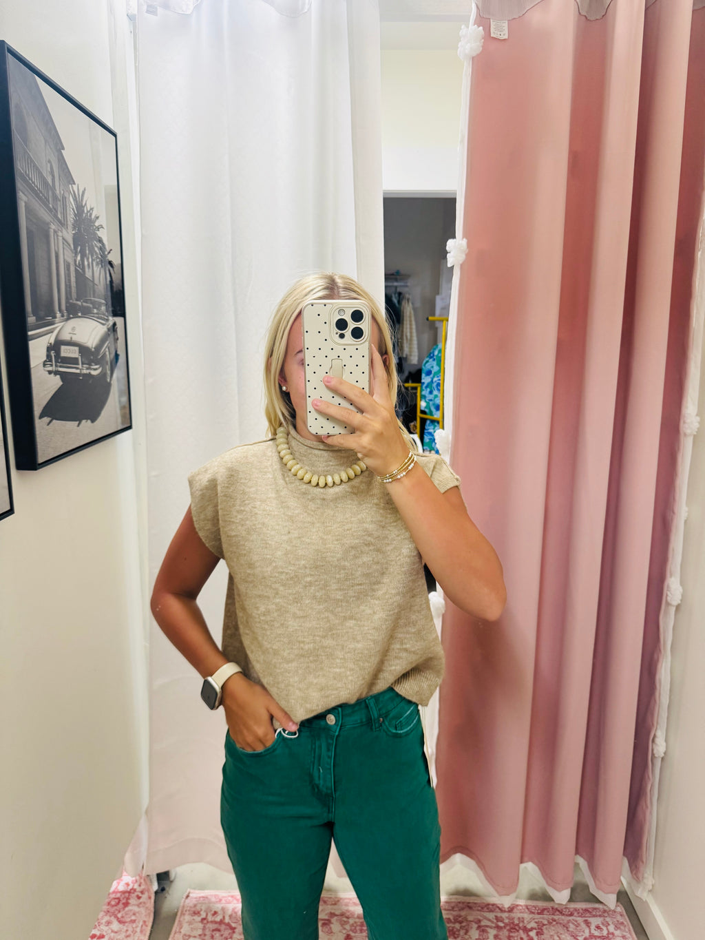 Taupe Sleeveless Sweater