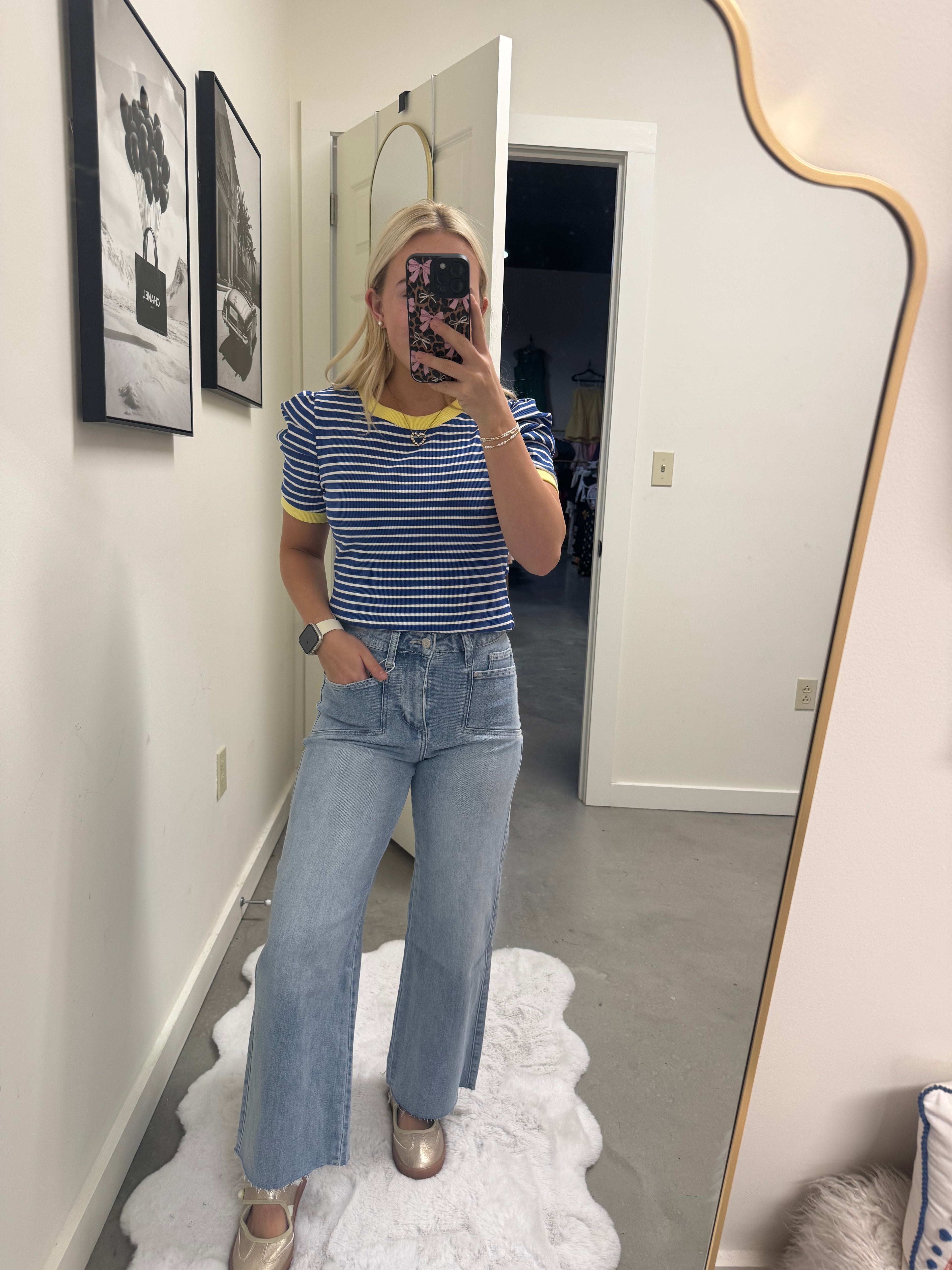 Neon Stripe Ribbed Top