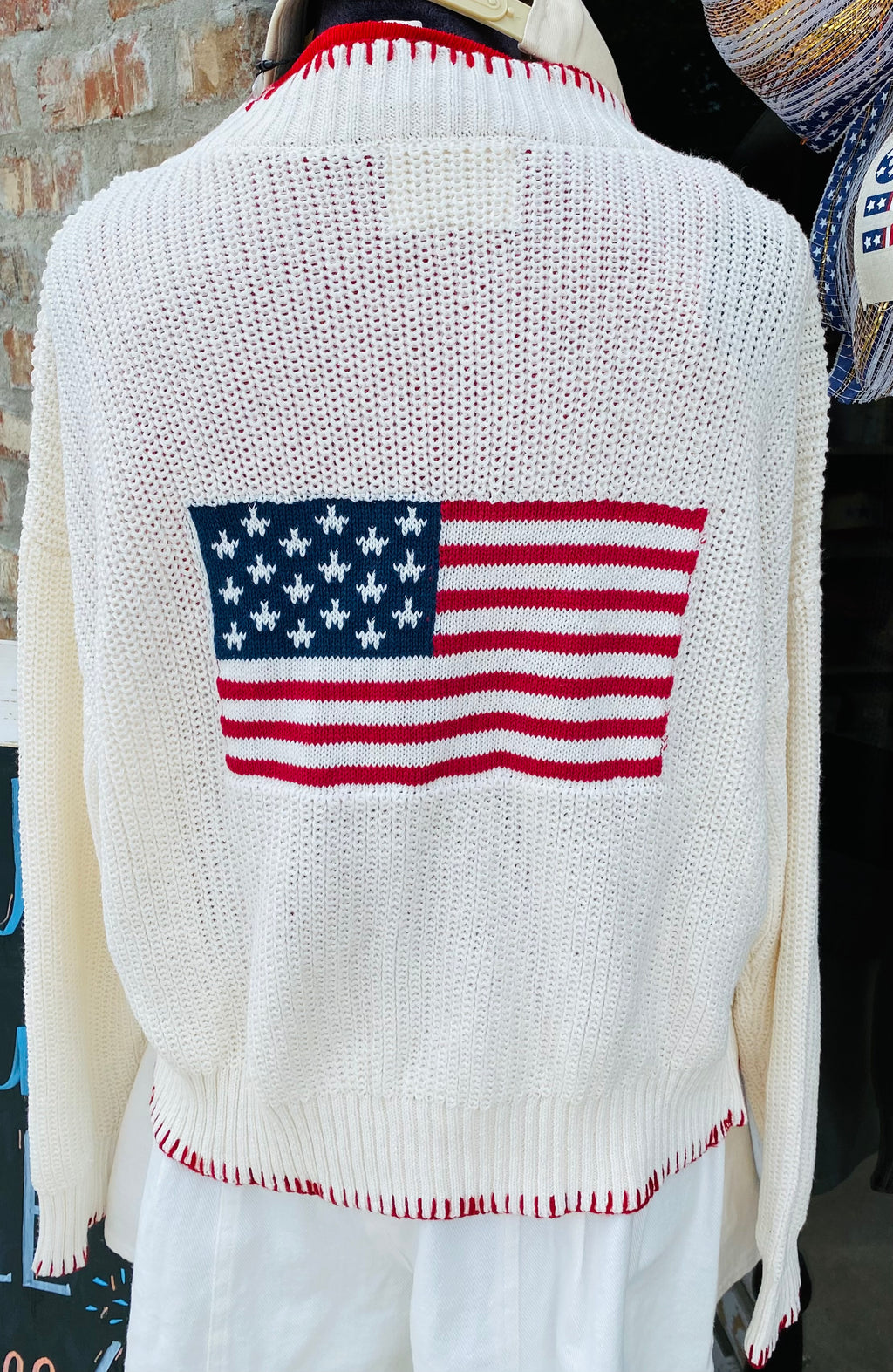 Cream Flag Cardigan