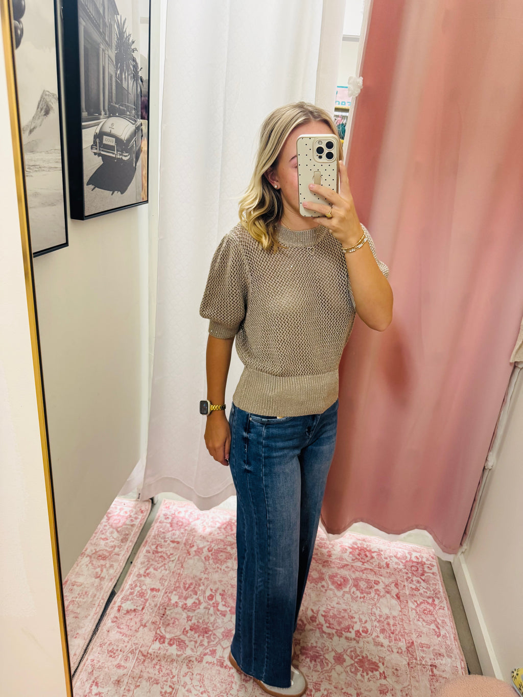 Crop Wide Side Seam Jeans