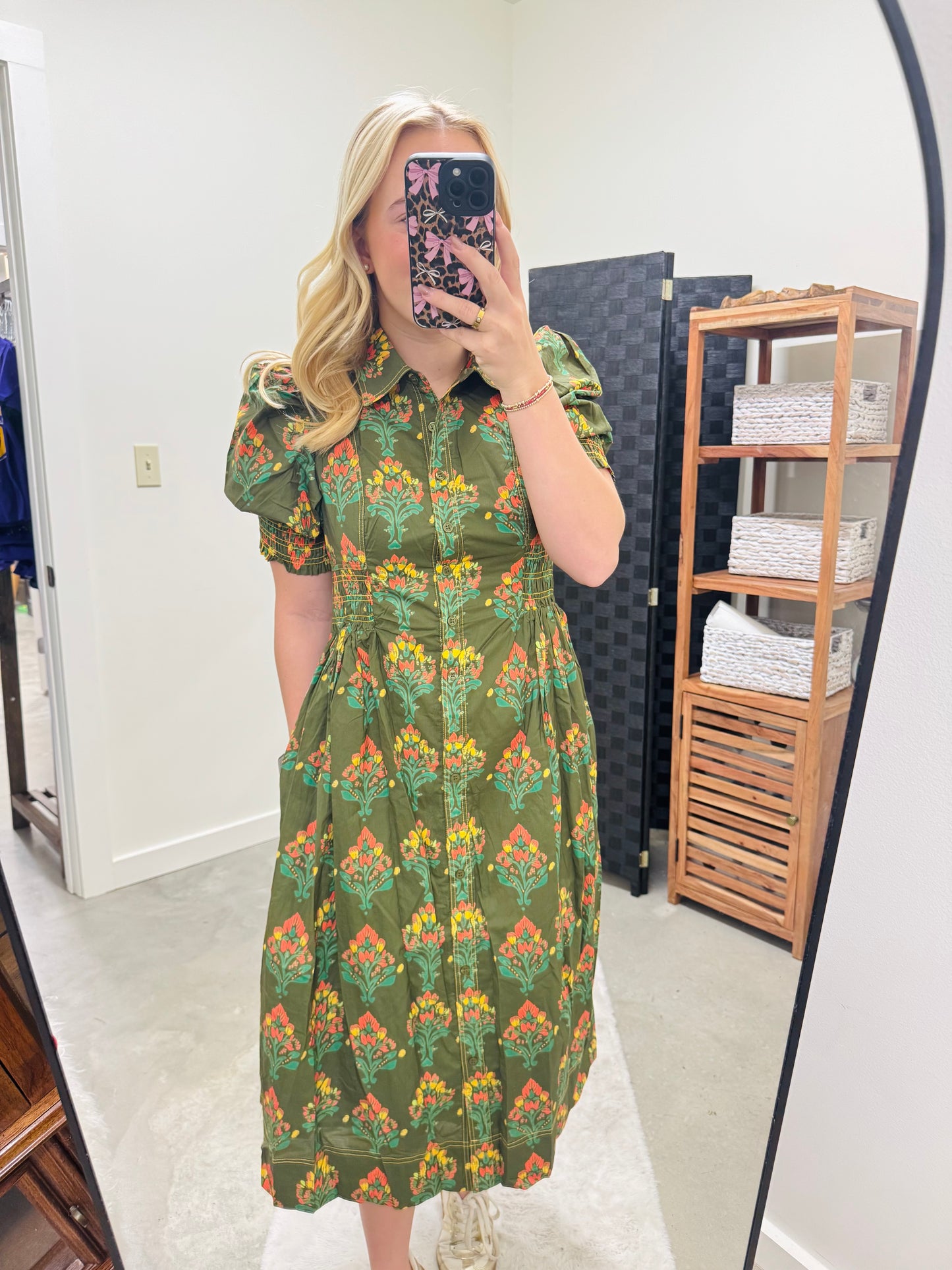 Green Floral Maxi Dress