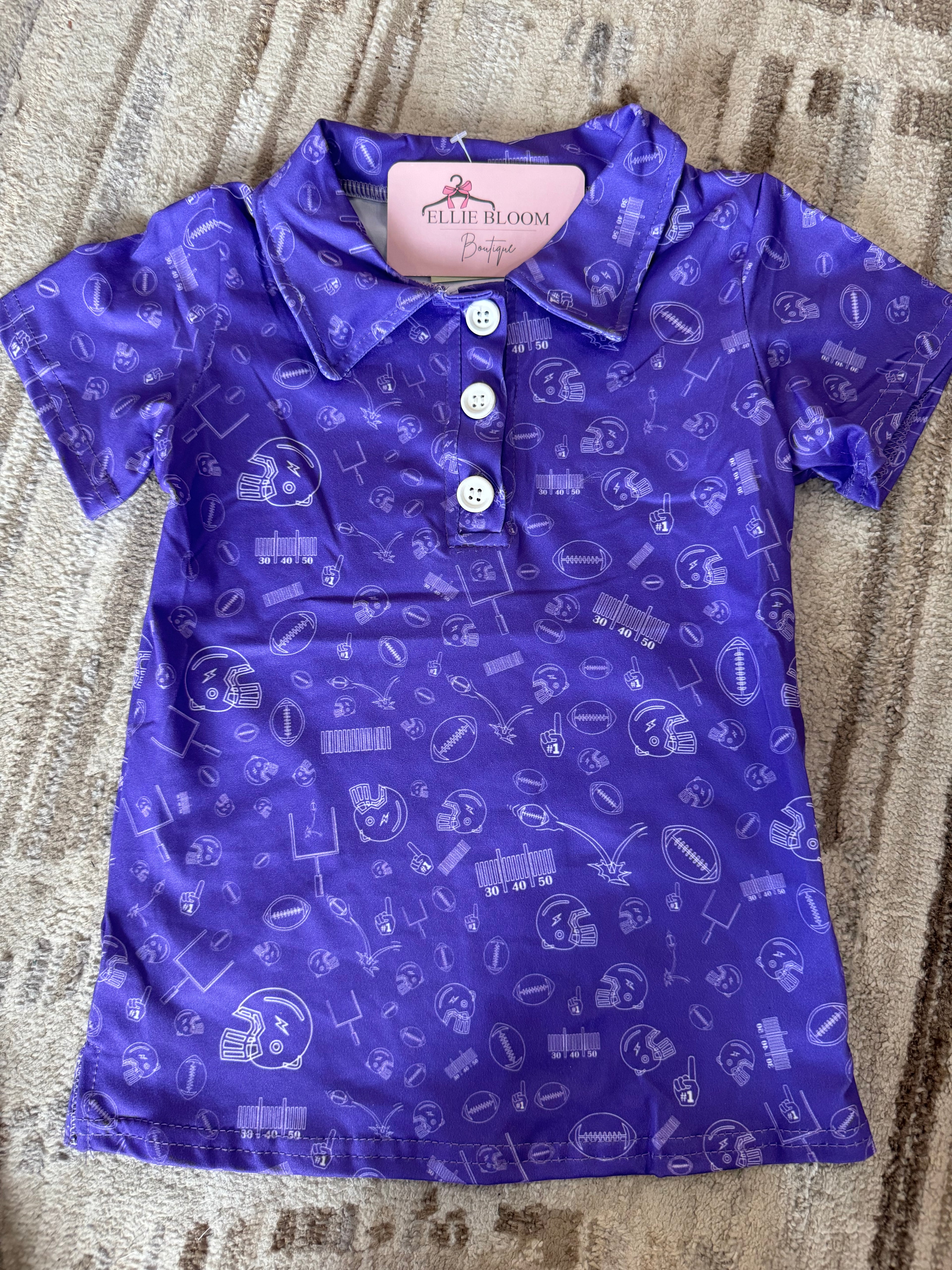 Purple Football Collared Shirt