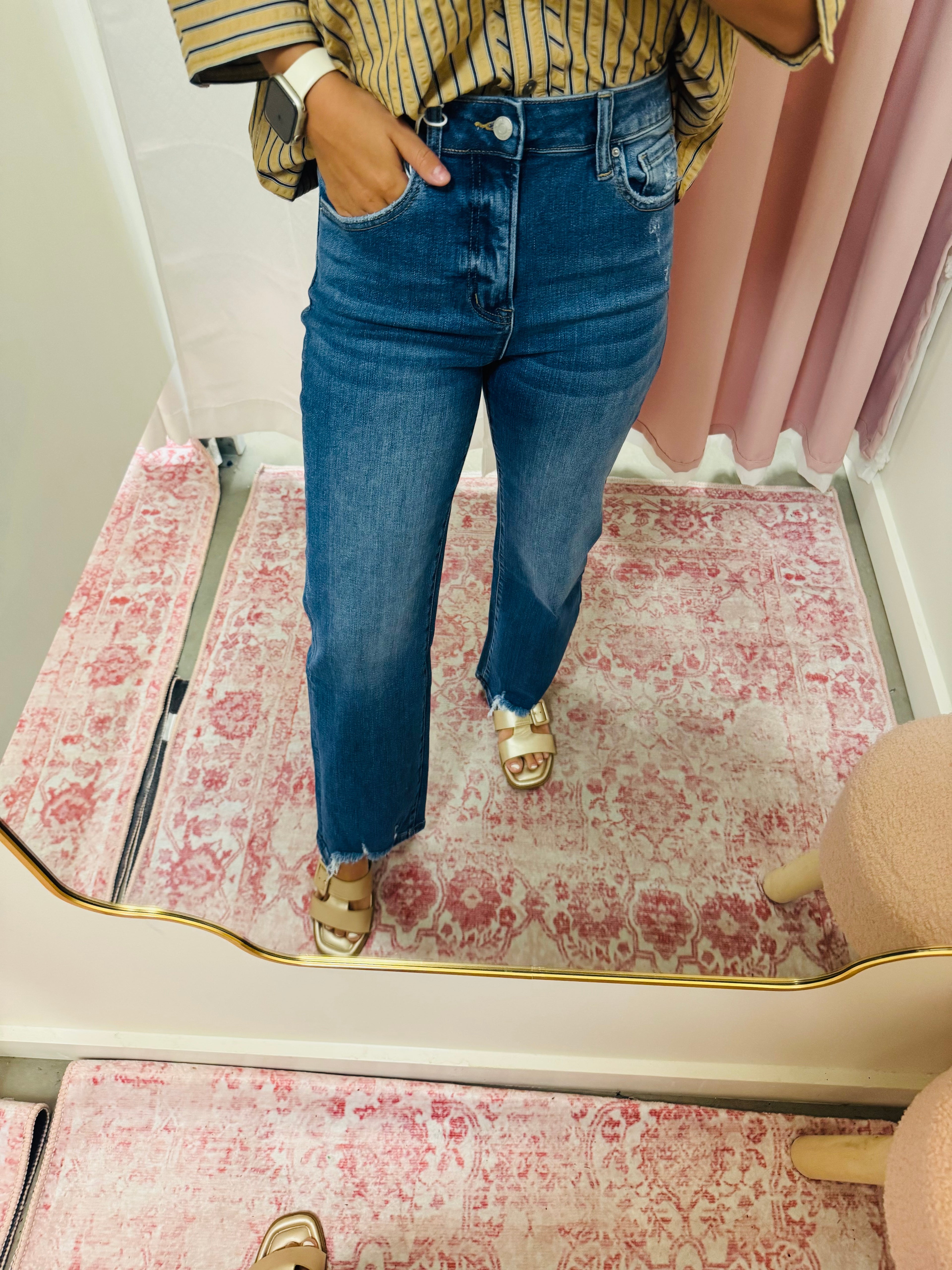 Distressed Hem Jeans