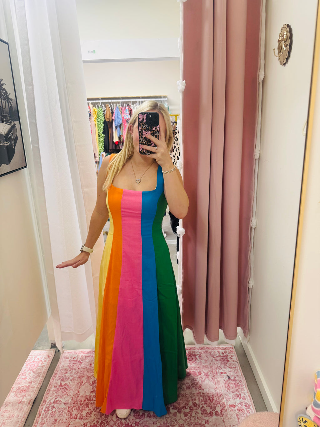 Colorblock Stripe Maxi Dress