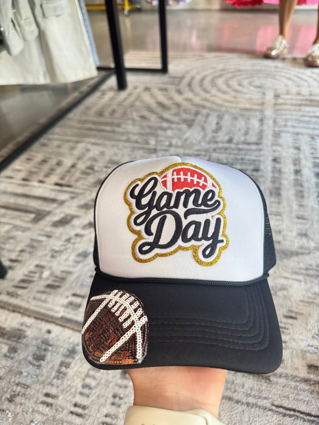 Black Football Game Day Trucker