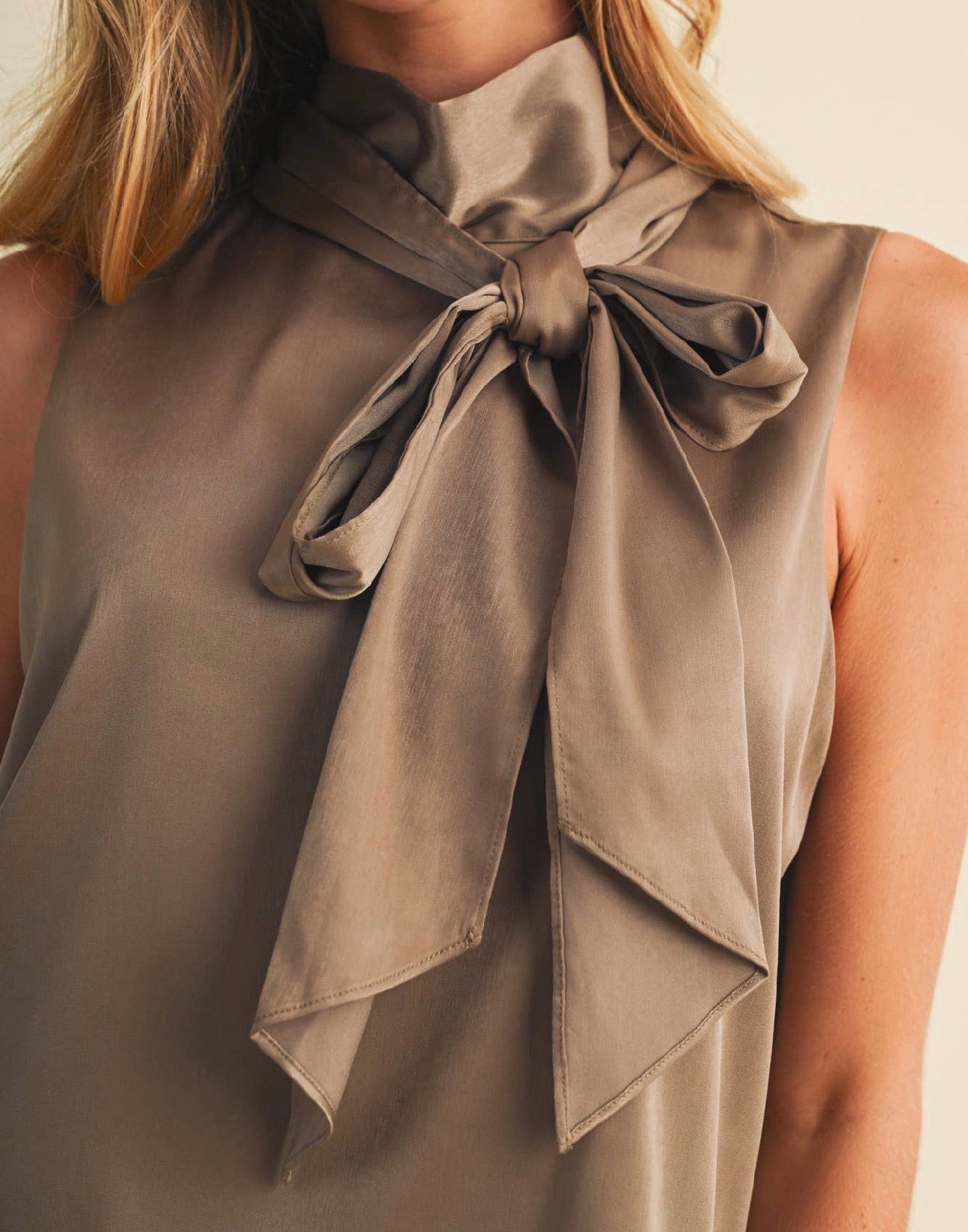 Silk Mock Neck Top
