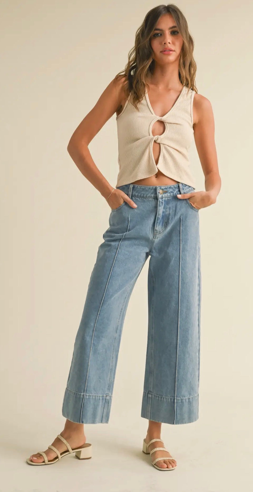 Wide Hem Denim Jeans