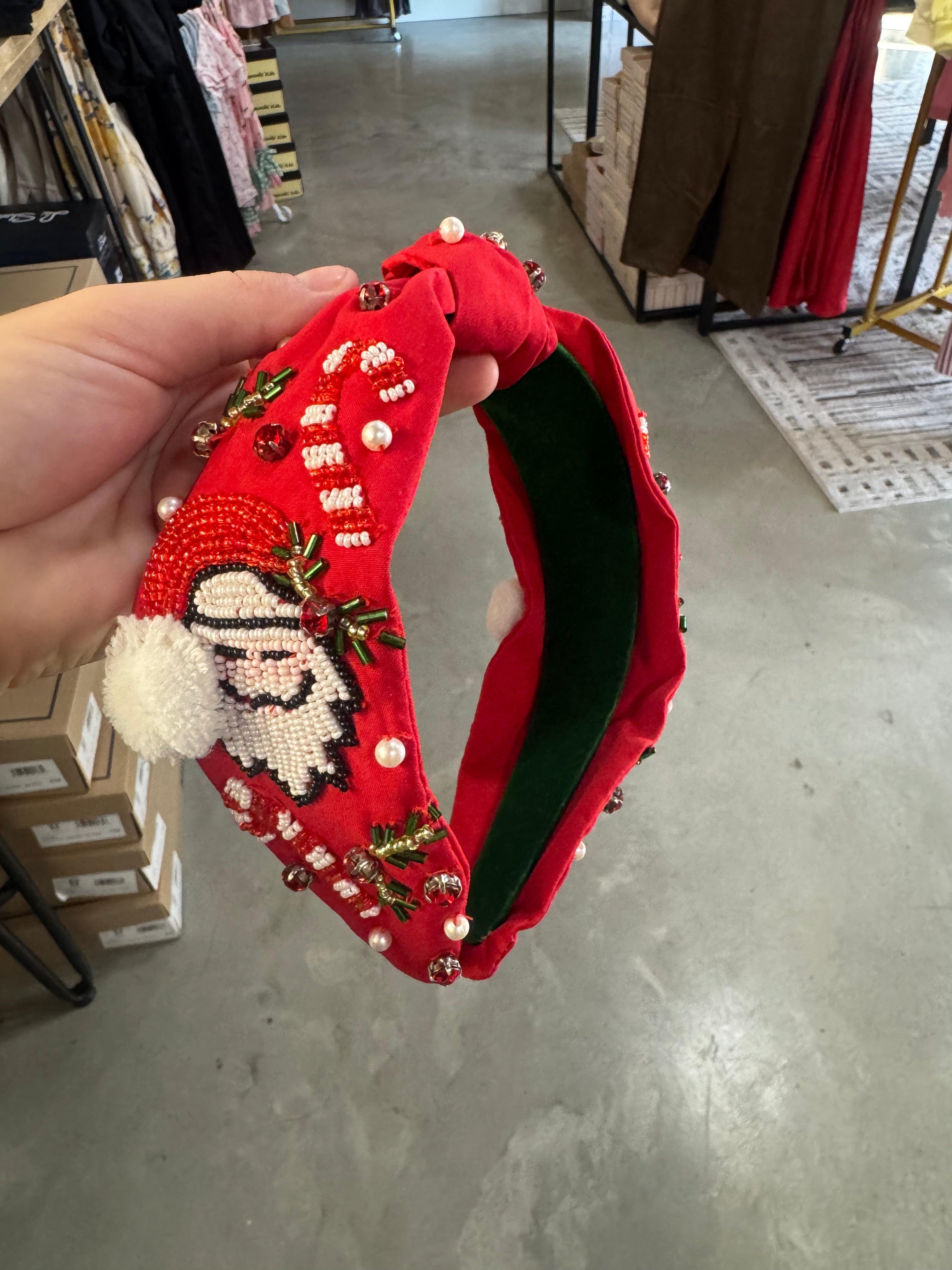 Beaded Santa Headband