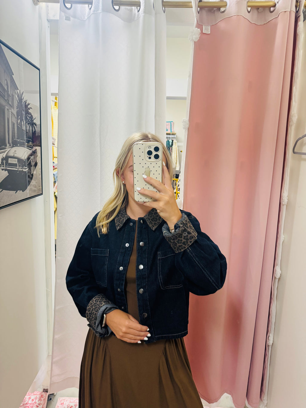Leopard Denim Jacket