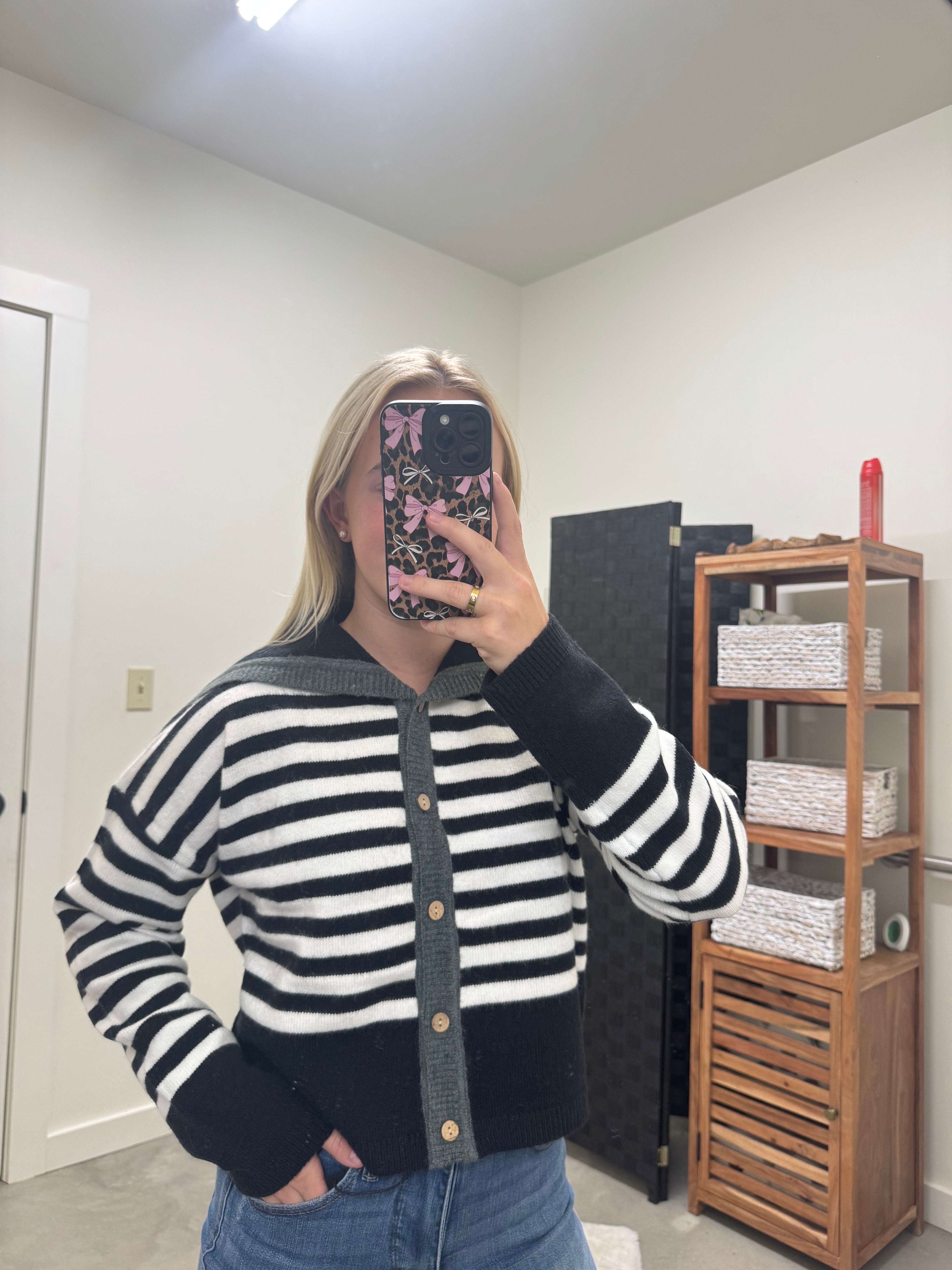 Peter Pan Black Stripe Sweater