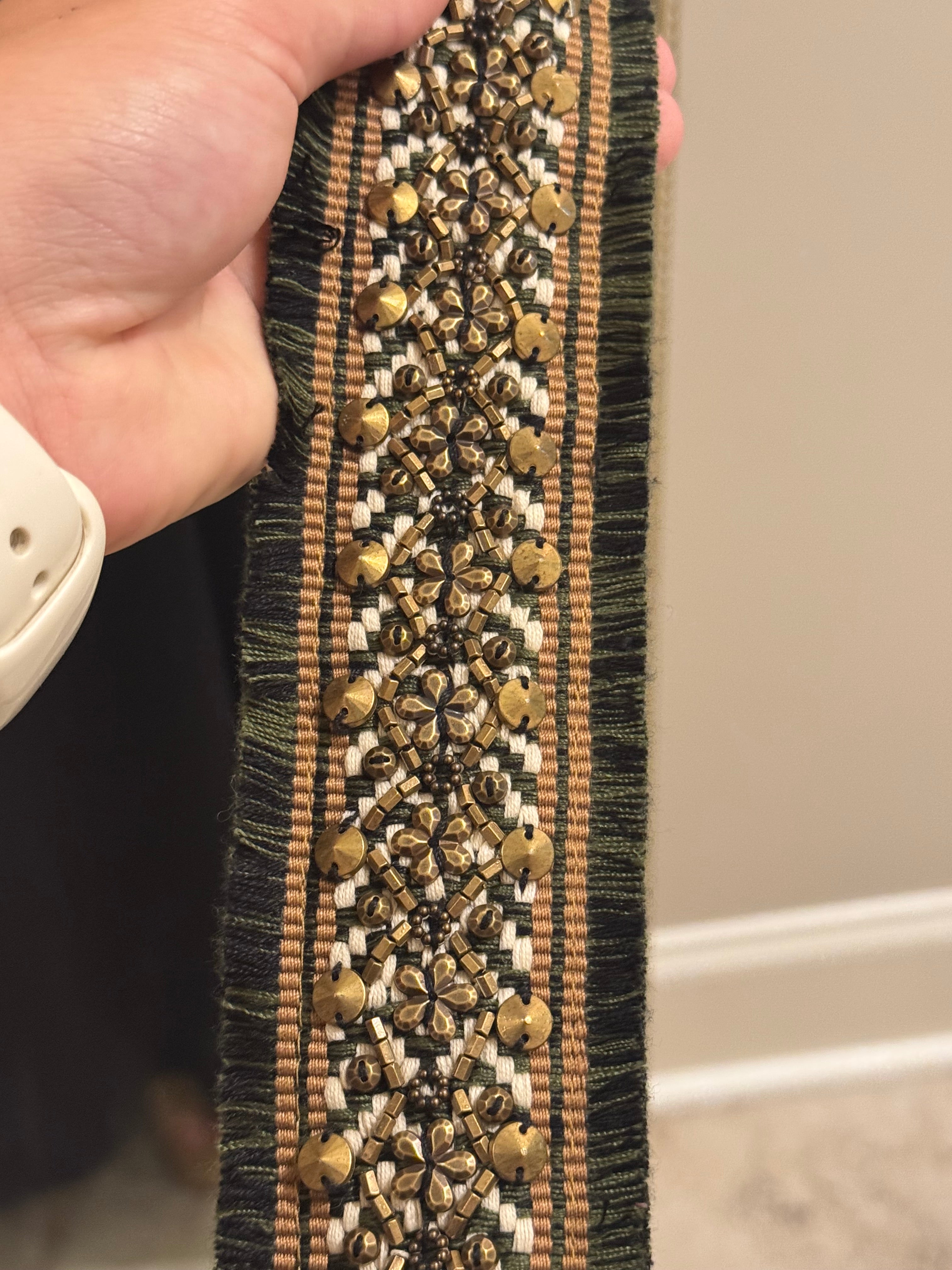 Deep Green Beaded Belt