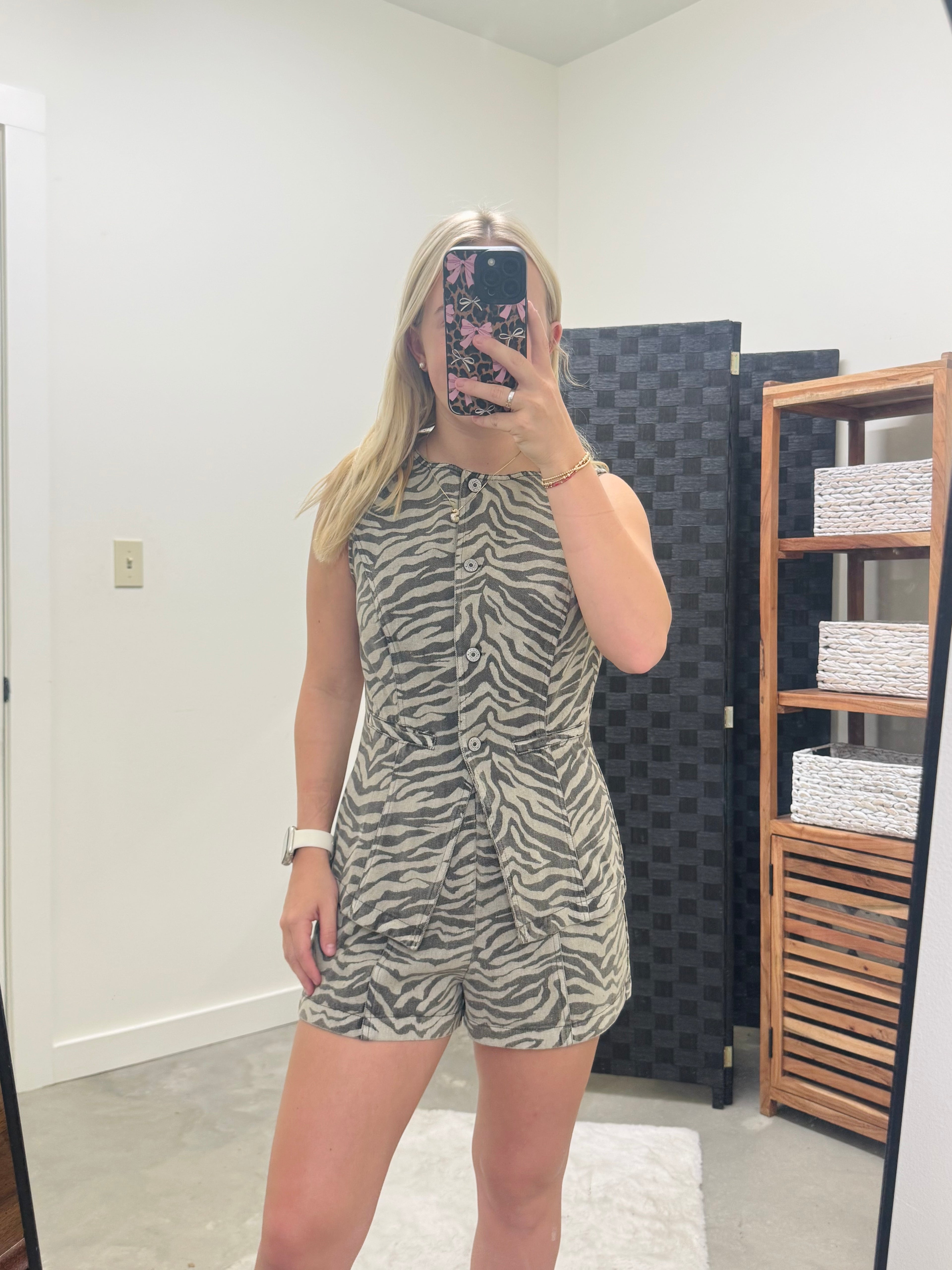 Neutral Tiger Denim Set