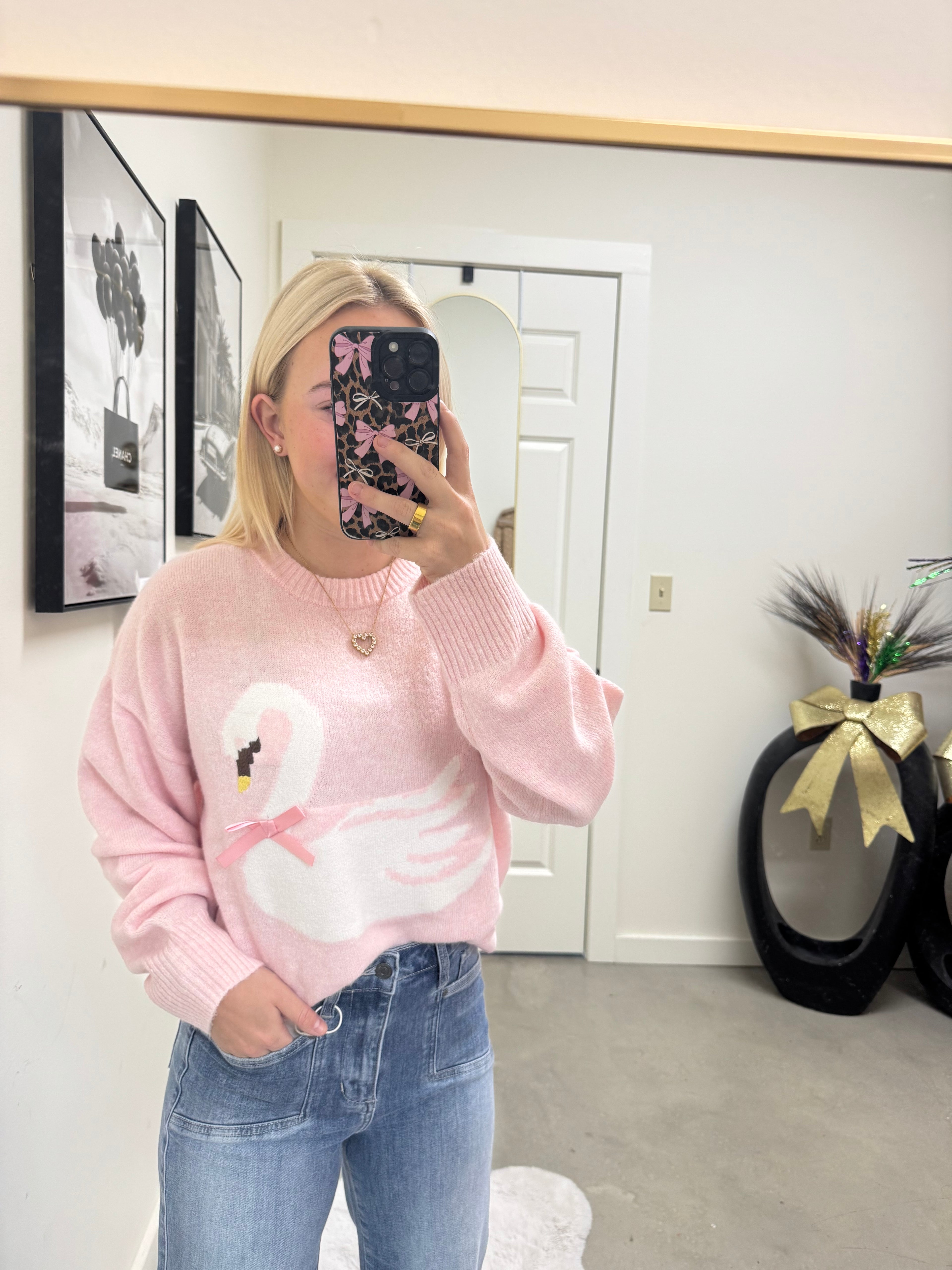 Pink Swan Sweater