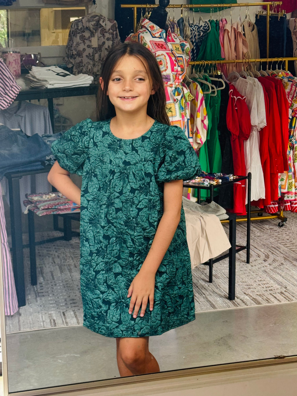 Kid Green Elegant Dress