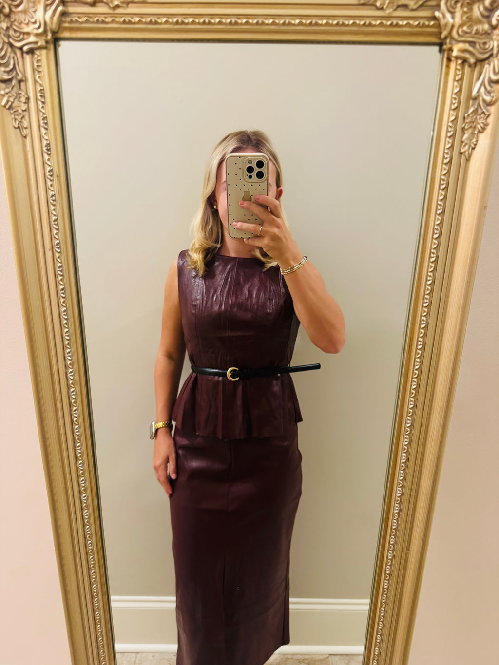 Wine Faux Leather Set
