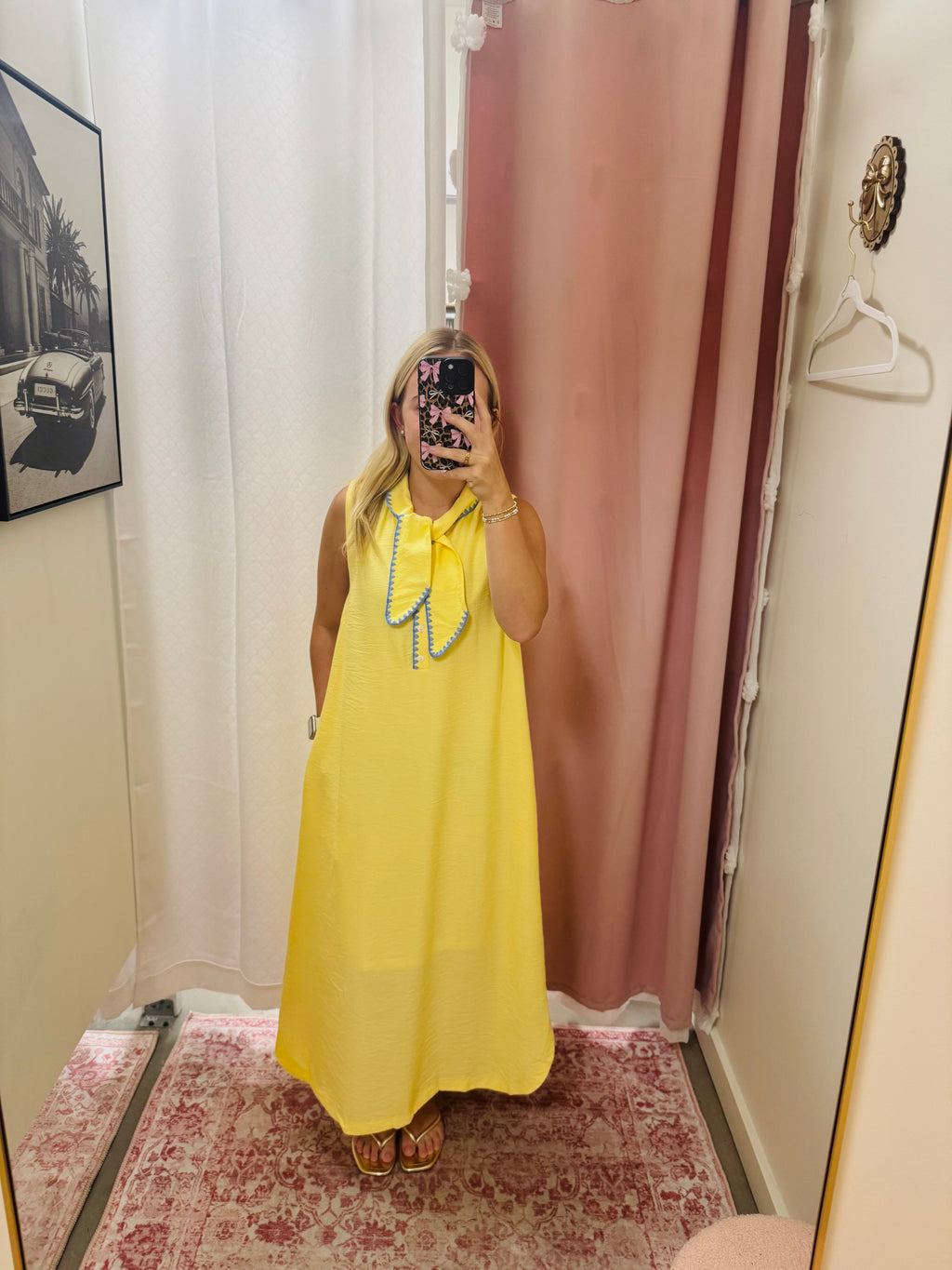 Lemon Linen Maxi Dress