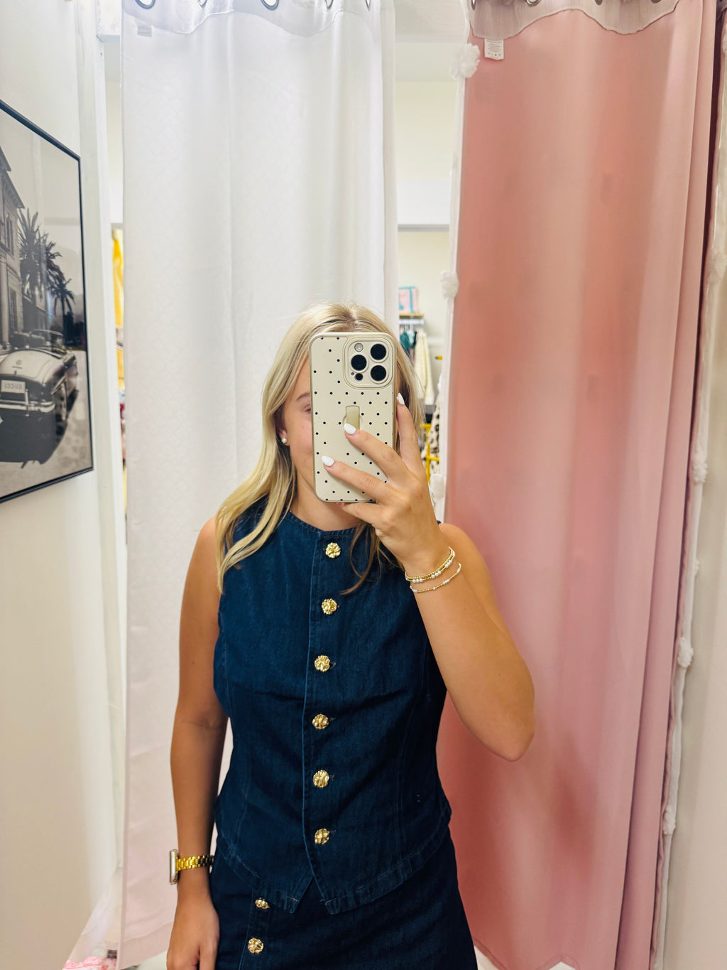 Denim Vest Top