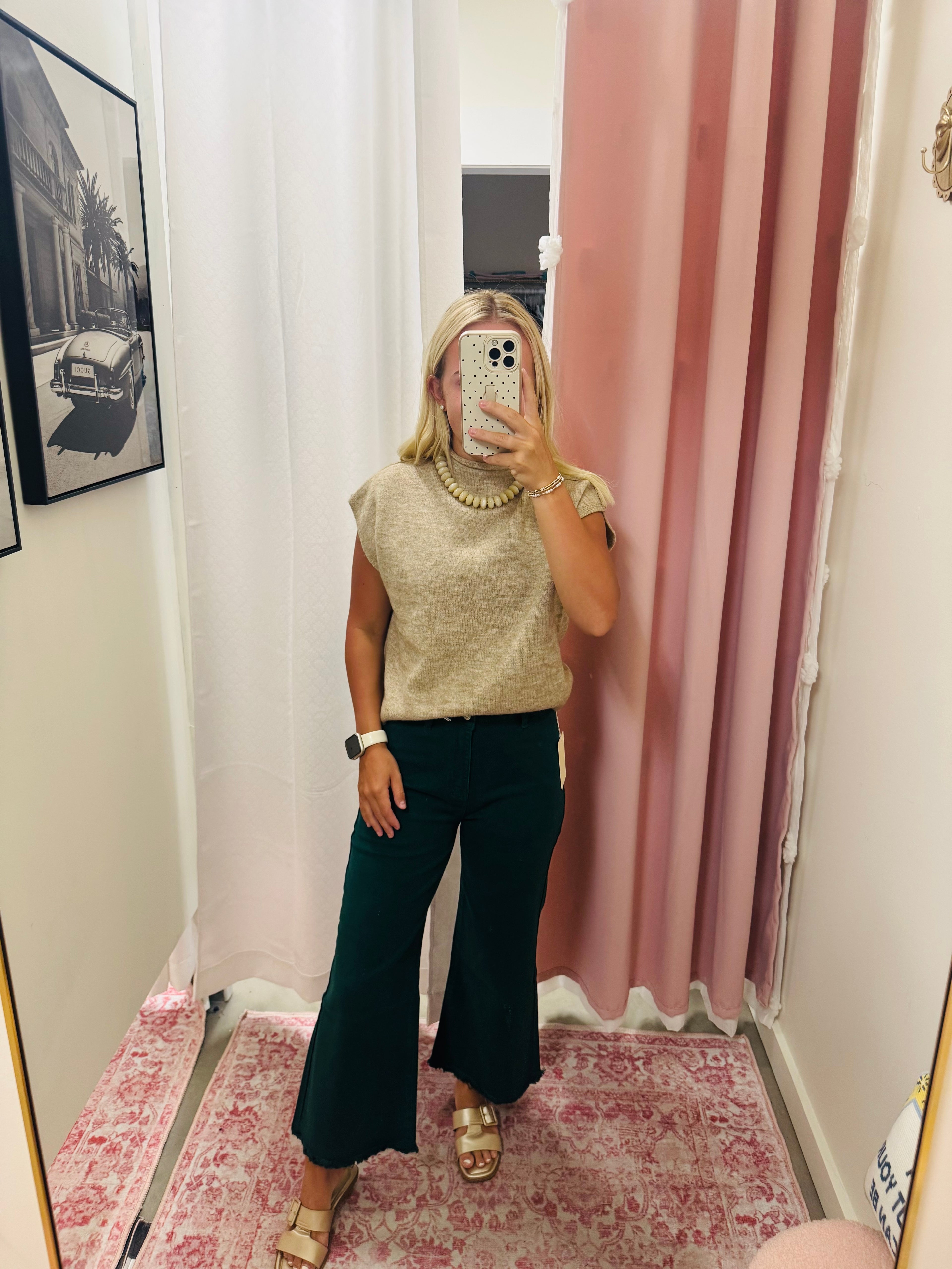 Taupe Sleeveless Sweater