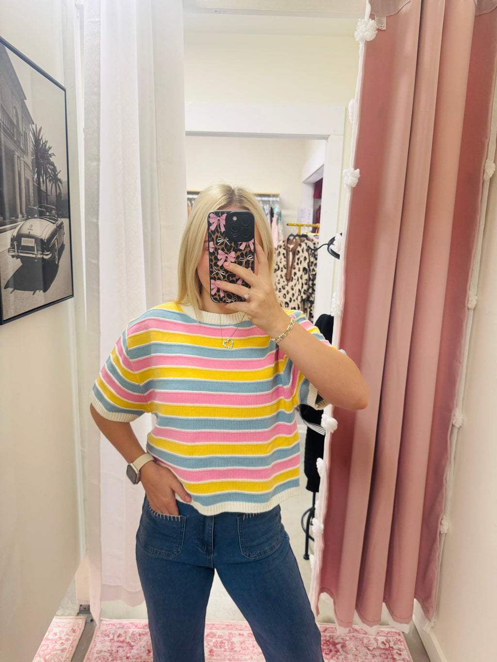 Pastel Horizontal Stripe Knit Top