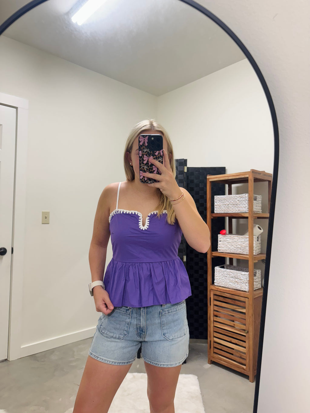 Purple Peplum Flare Top