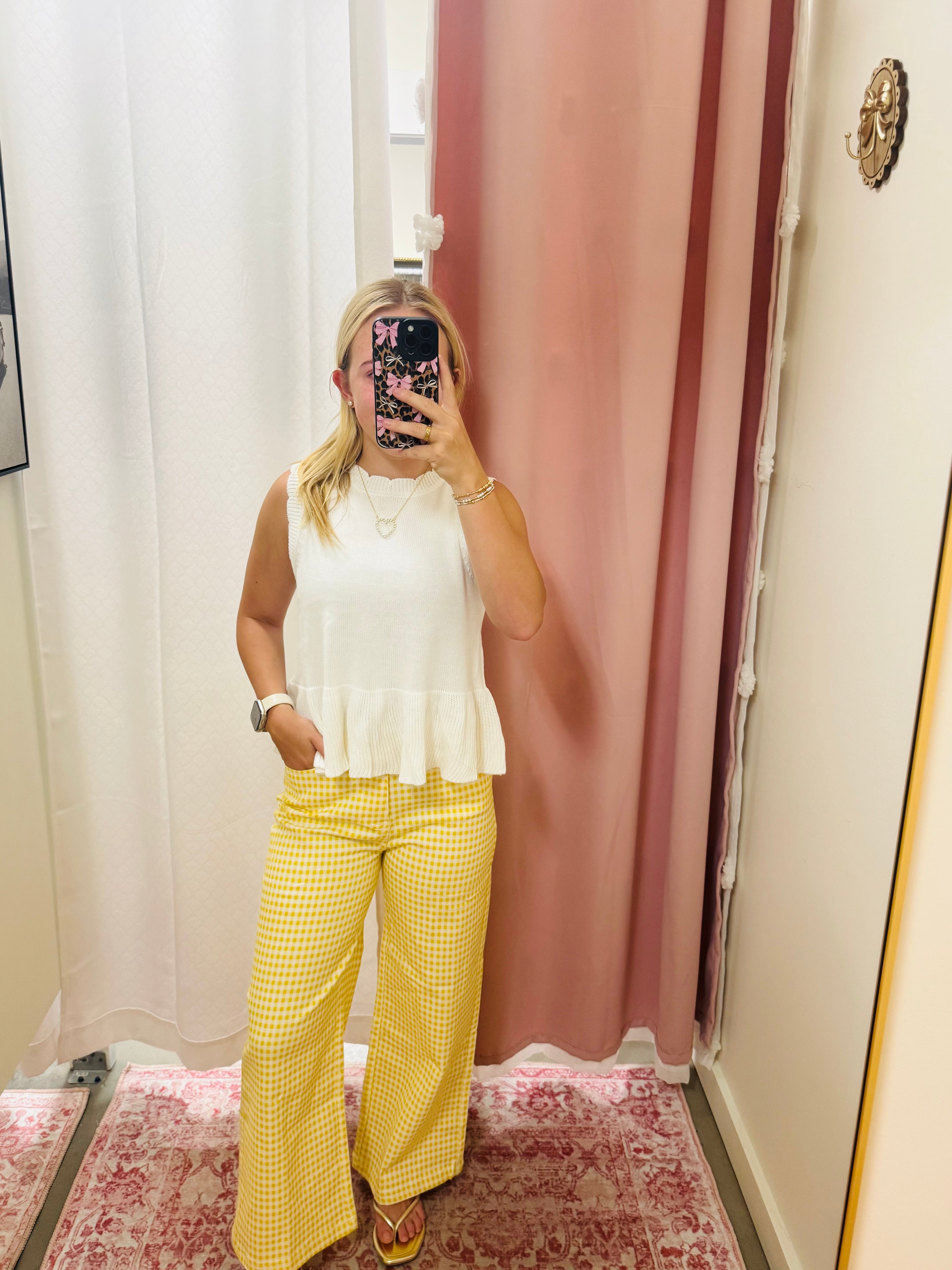 Off White Peplum Top