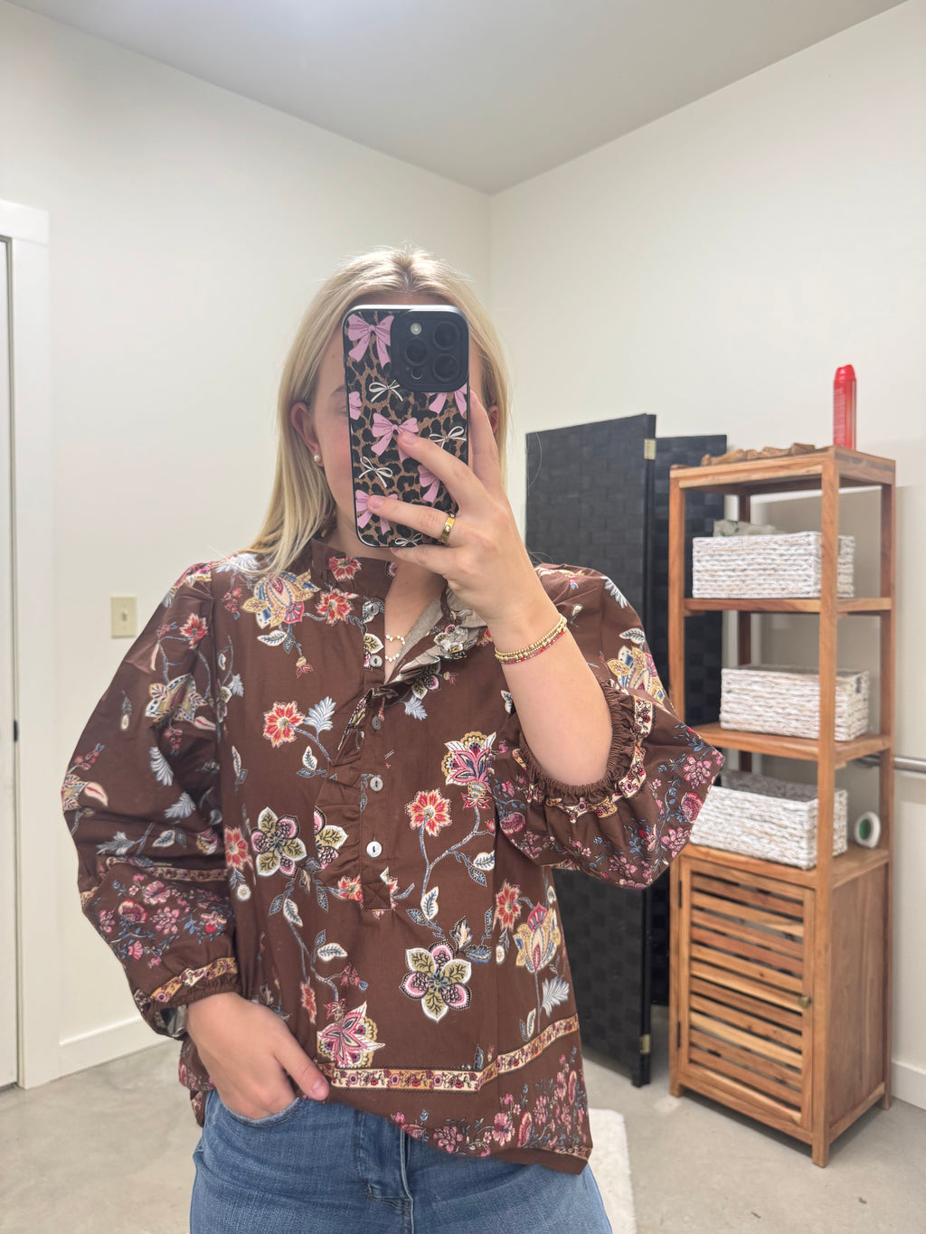 Fall Paisley Long Sleeve Blouse