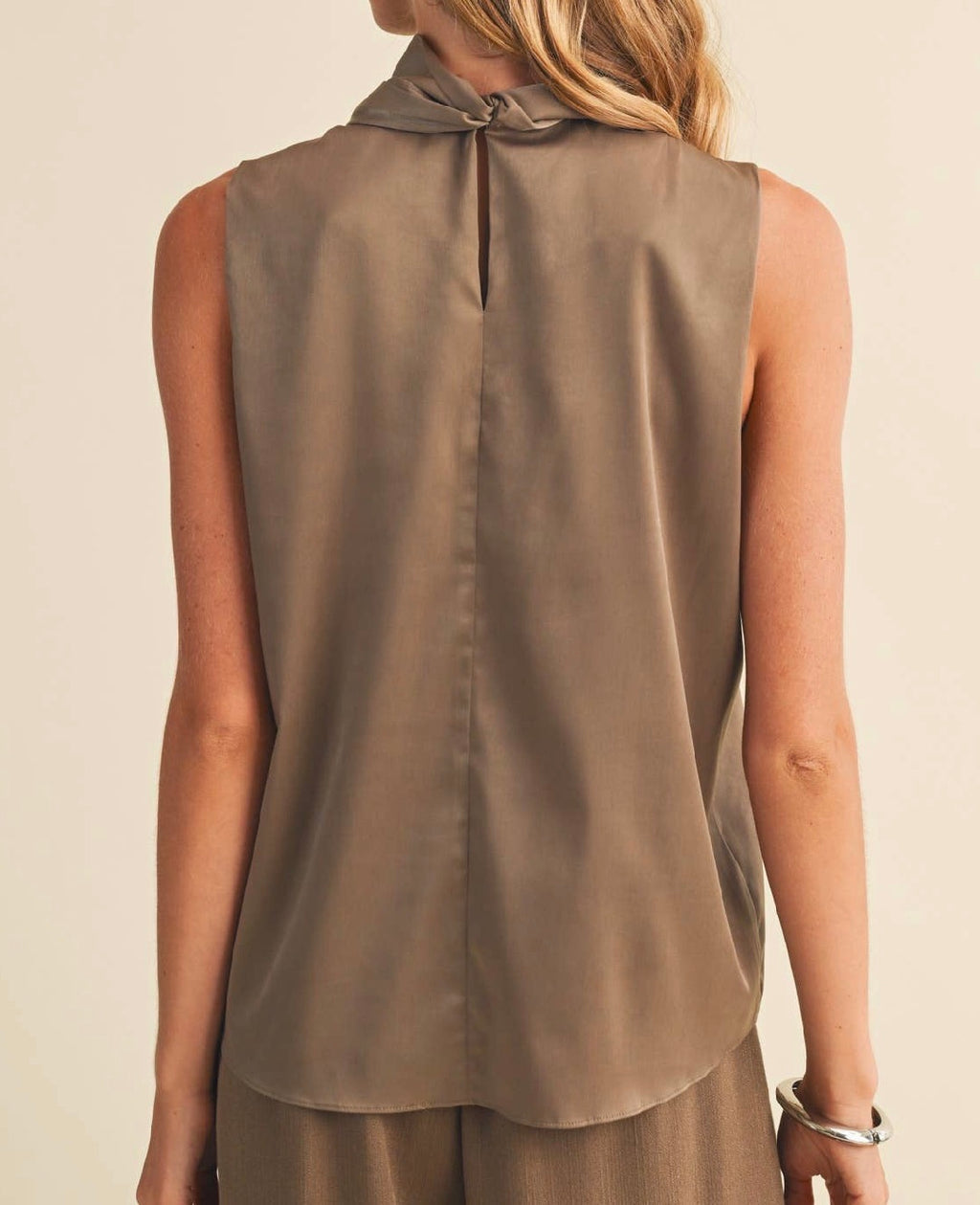 Silk Mock Neck Top