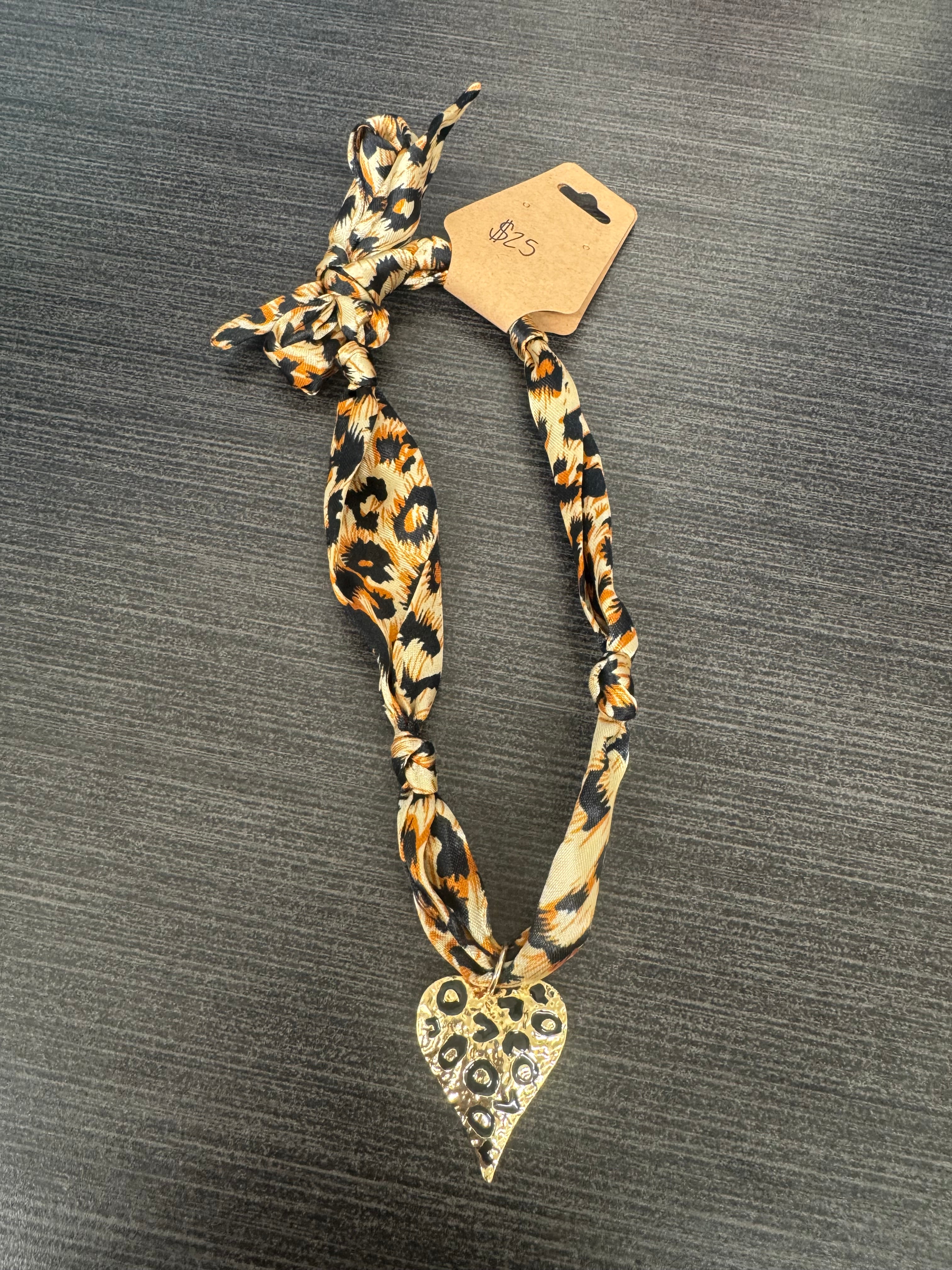 Cheetah Scarf Necklace