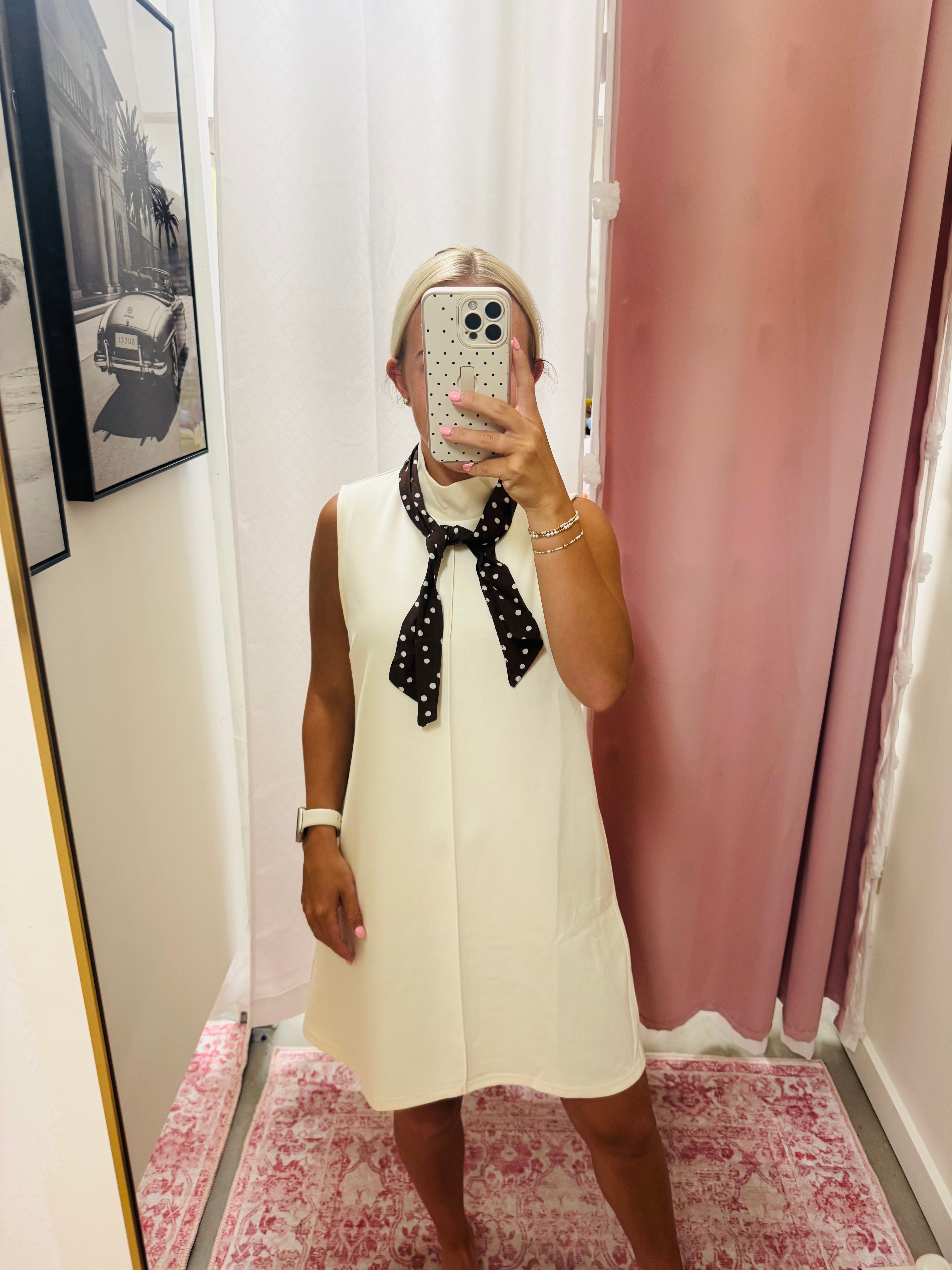Cream Scuba Dress